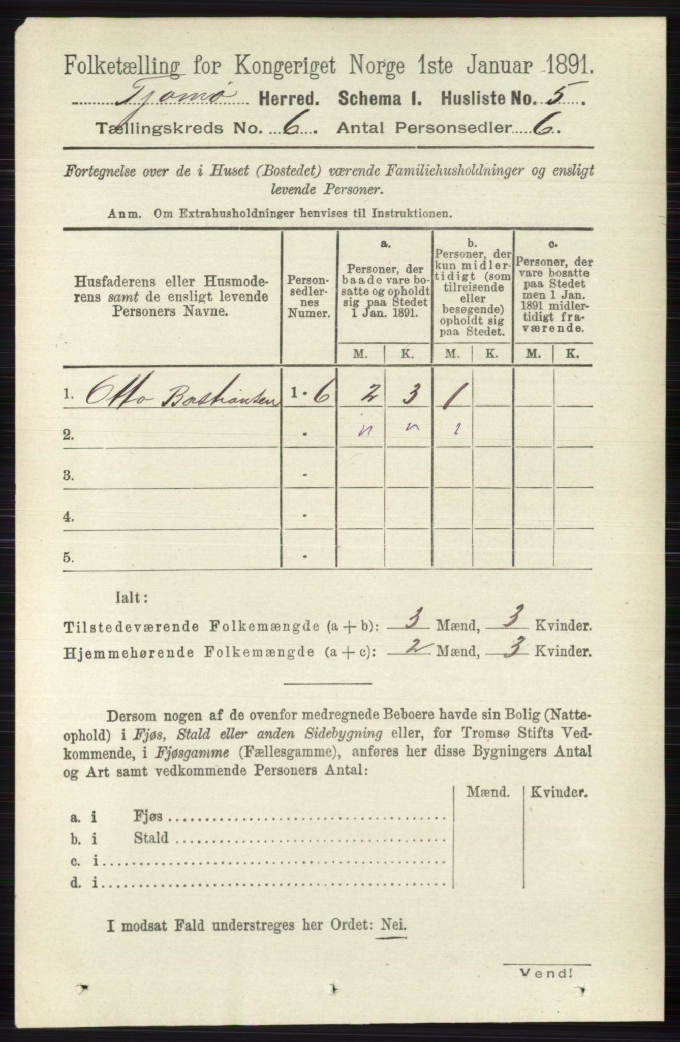 RA, 1891 census for 0723 Tjøme, 1891, p. 2063