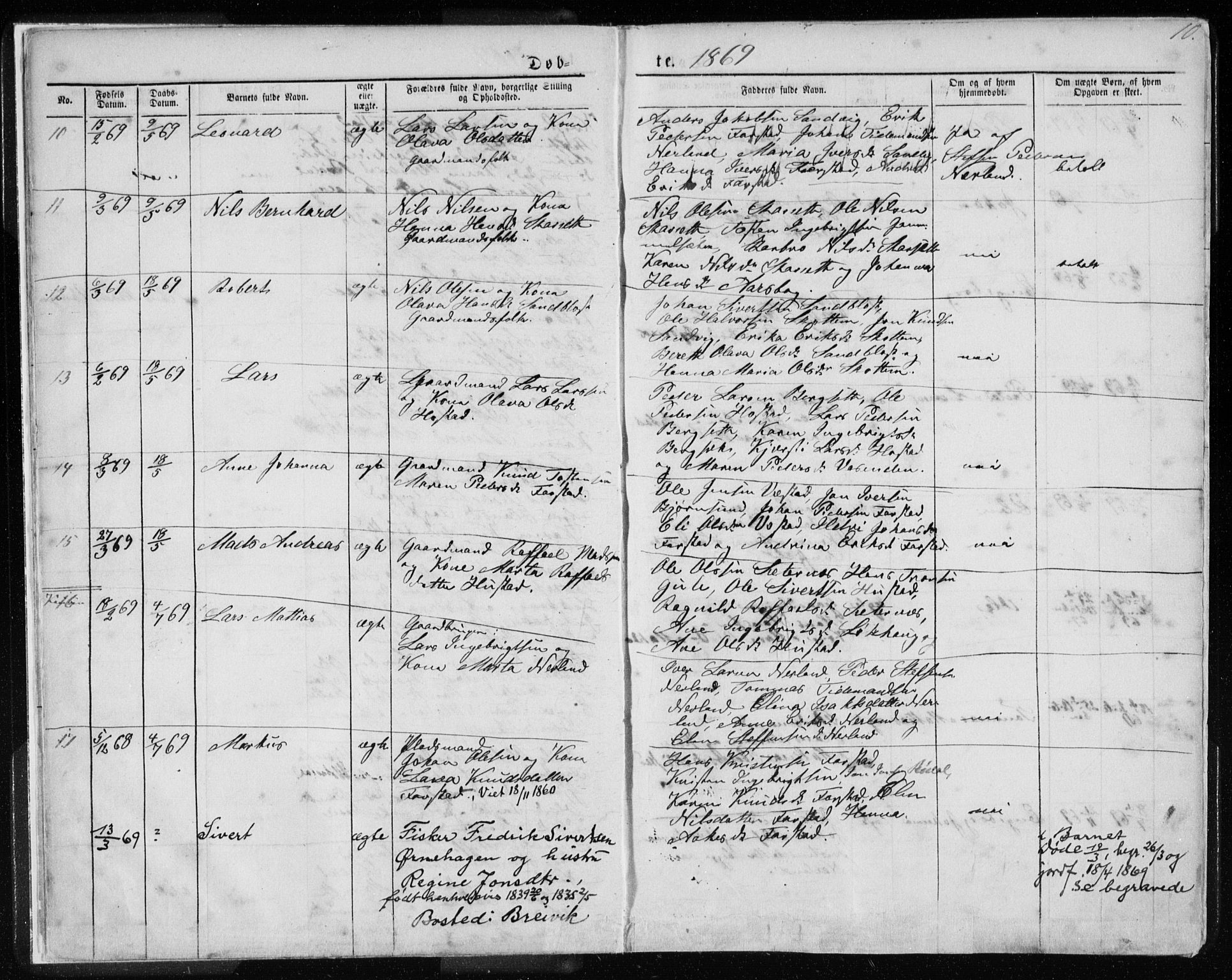 Ministerialprotokoller, klokkerbøker og fødselsregistre - Møre og Romsdal, AV/SAT-A-1454/567/L0782: Parish register (copy) no. 567C02, 1867-1886, p. 10