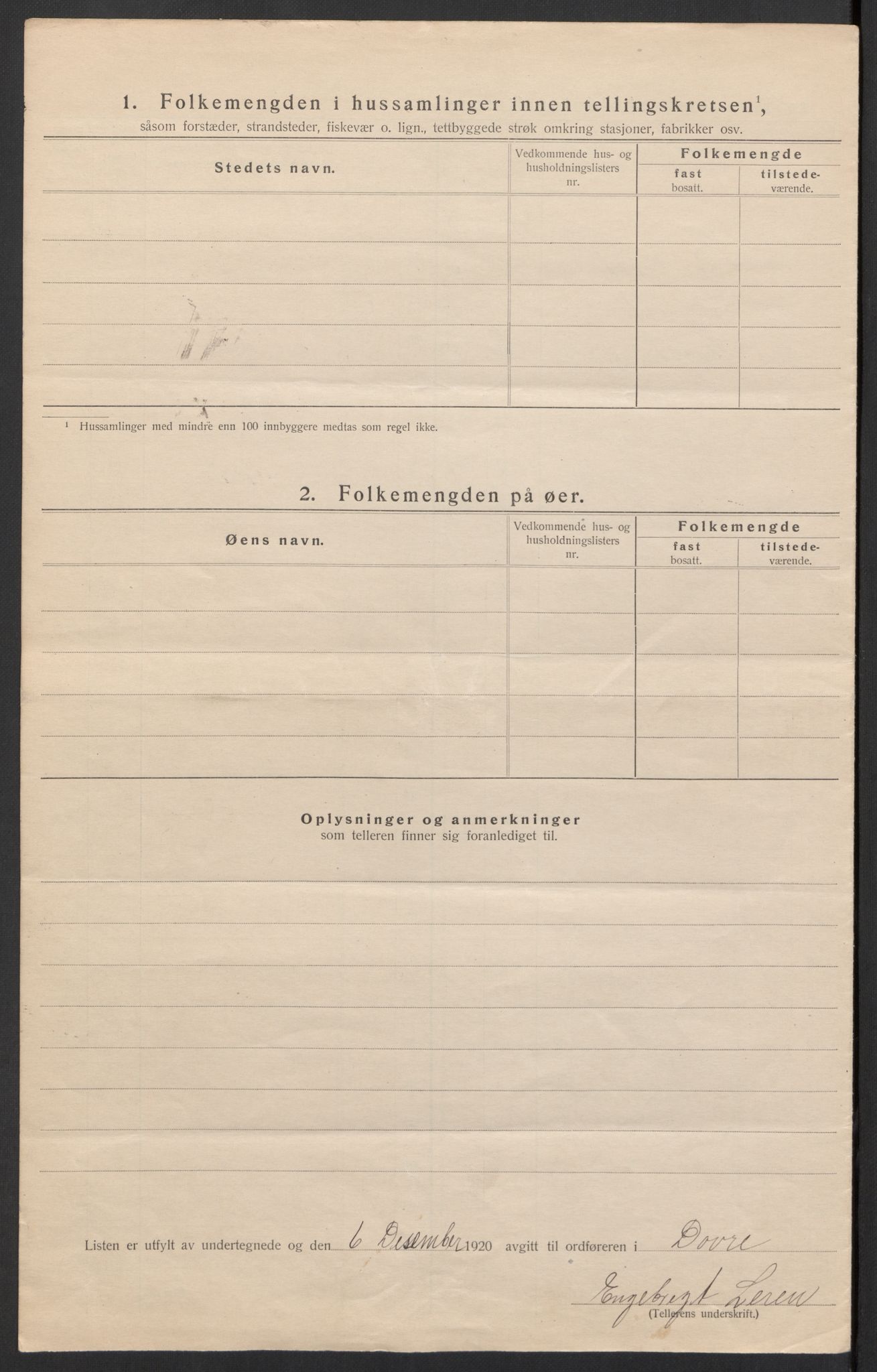 SAH, 1920 census for Dovre, 1920, p. 25