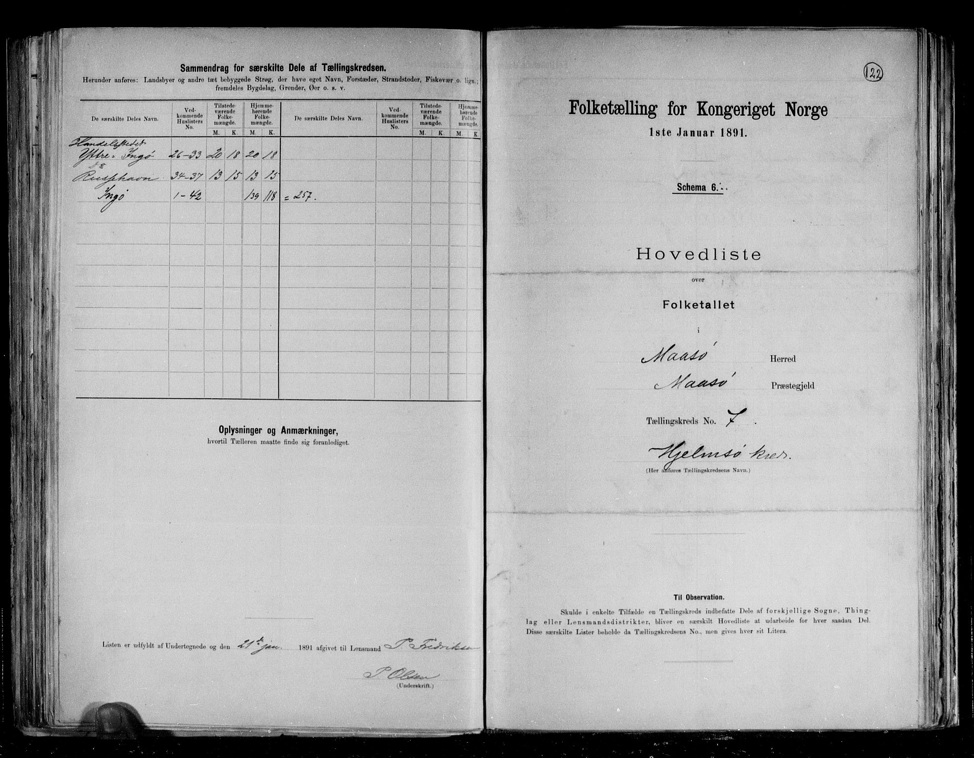 RA, 1891 census for 2018 Måsøy, 1891, p. 18