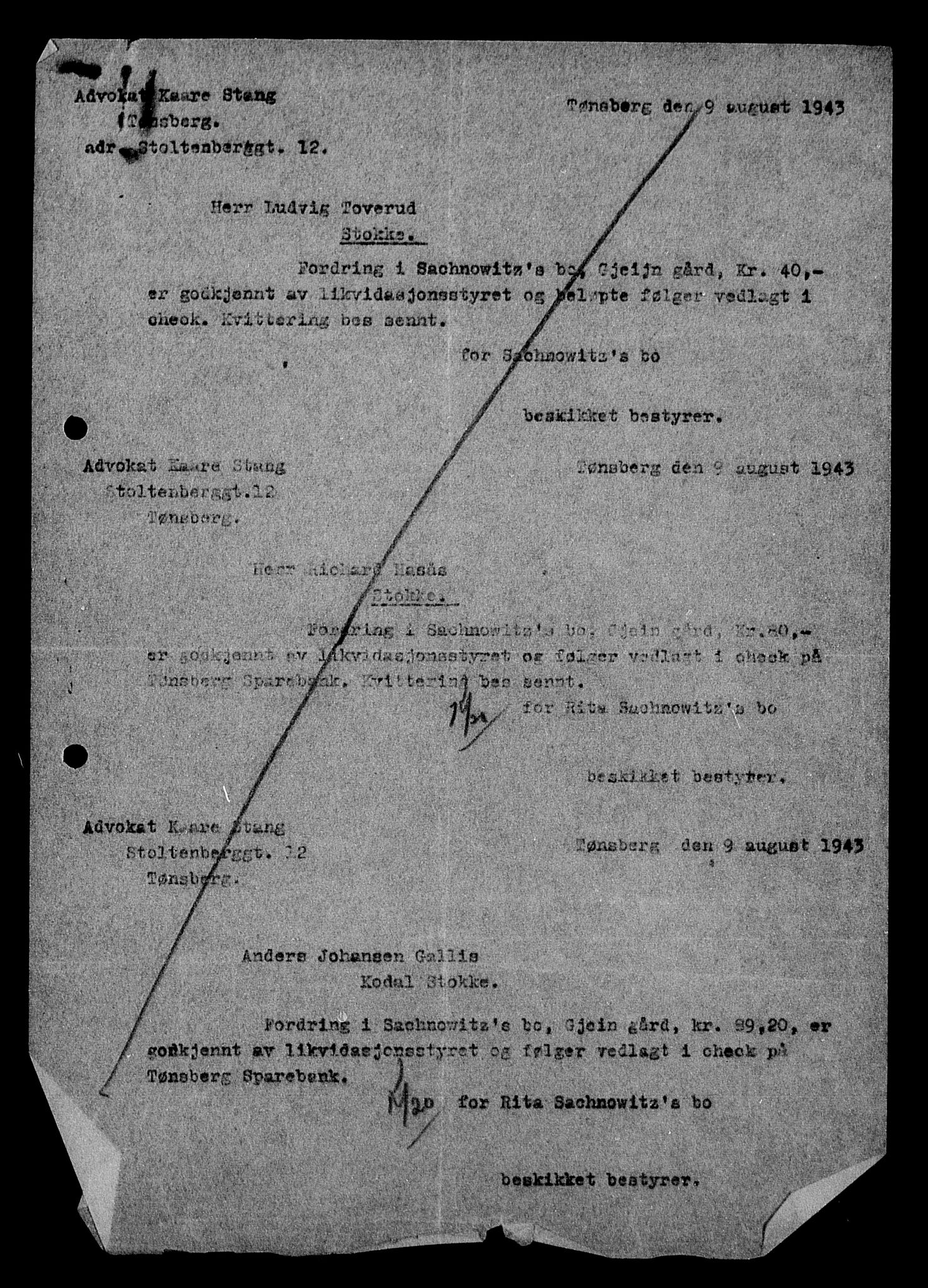 Justisdepartementet, Tilbakeføringskontoret for inndratte formuer, AV/RA-S-1564/H/Hc/Hcd/L1005: --, 1945-1947, p. 148