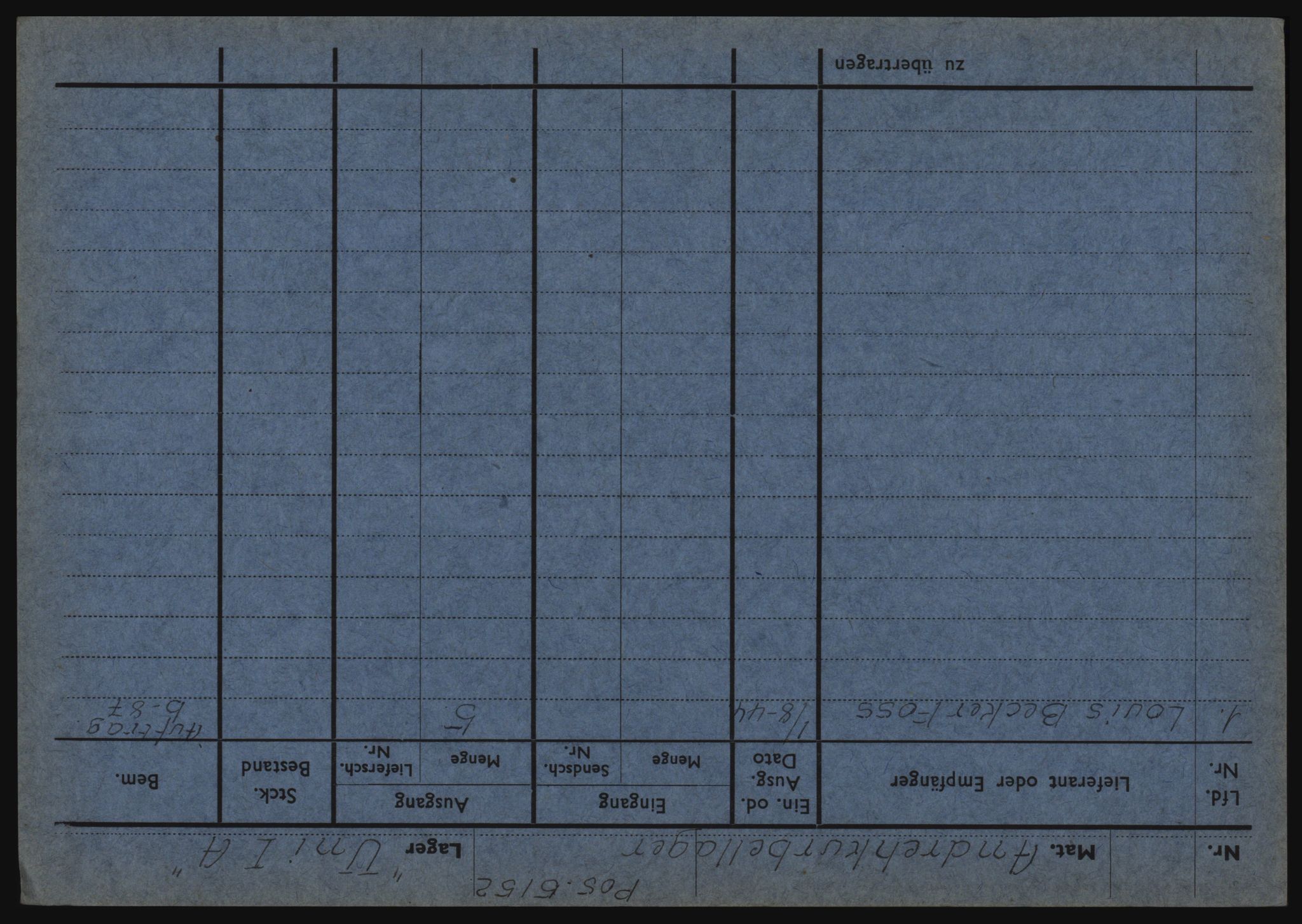 Tyske arkiver, Organisation Todt (OT), Einsatzgruppe Wiking, AV/RA-RAFA-2188/1/O/O12/L0002: Kartotek - Elektromaterial etc A-Z, 1940-1945, p. 15