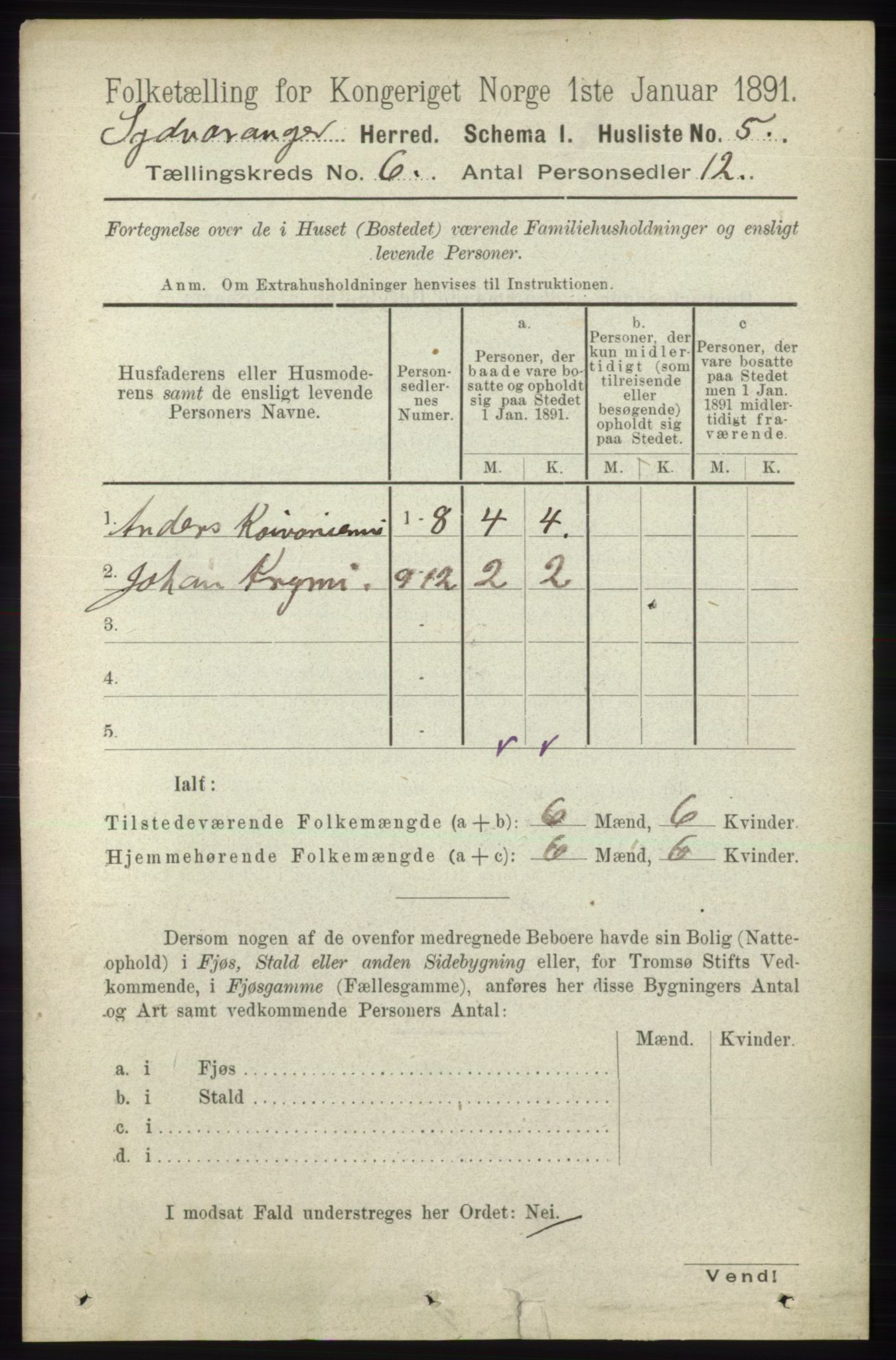 RA, 1891 census for 2030 Sør-Varanger, 1891, p. 1854