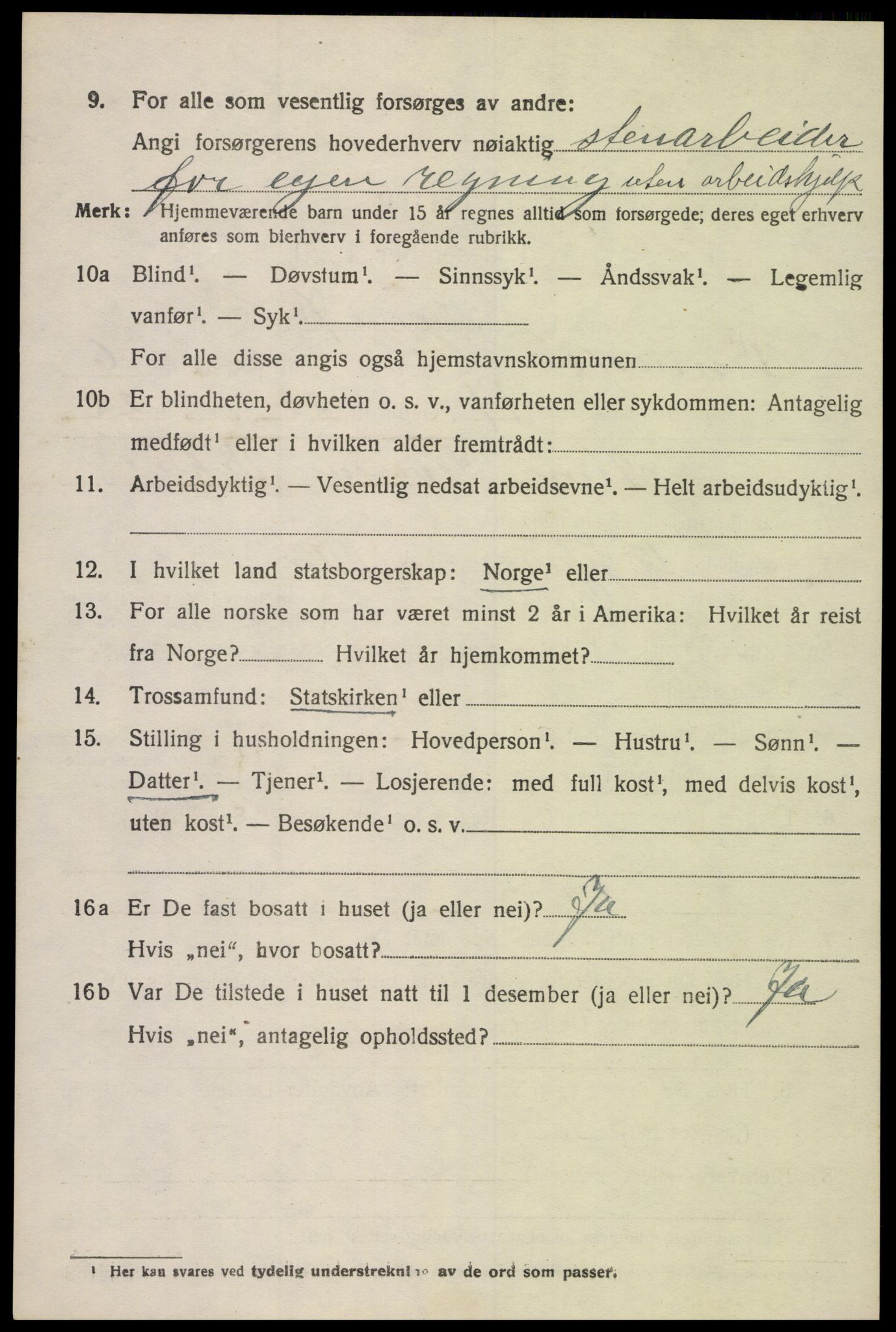 SAK, 1920 census for Vennesla, 1920, p. 4517