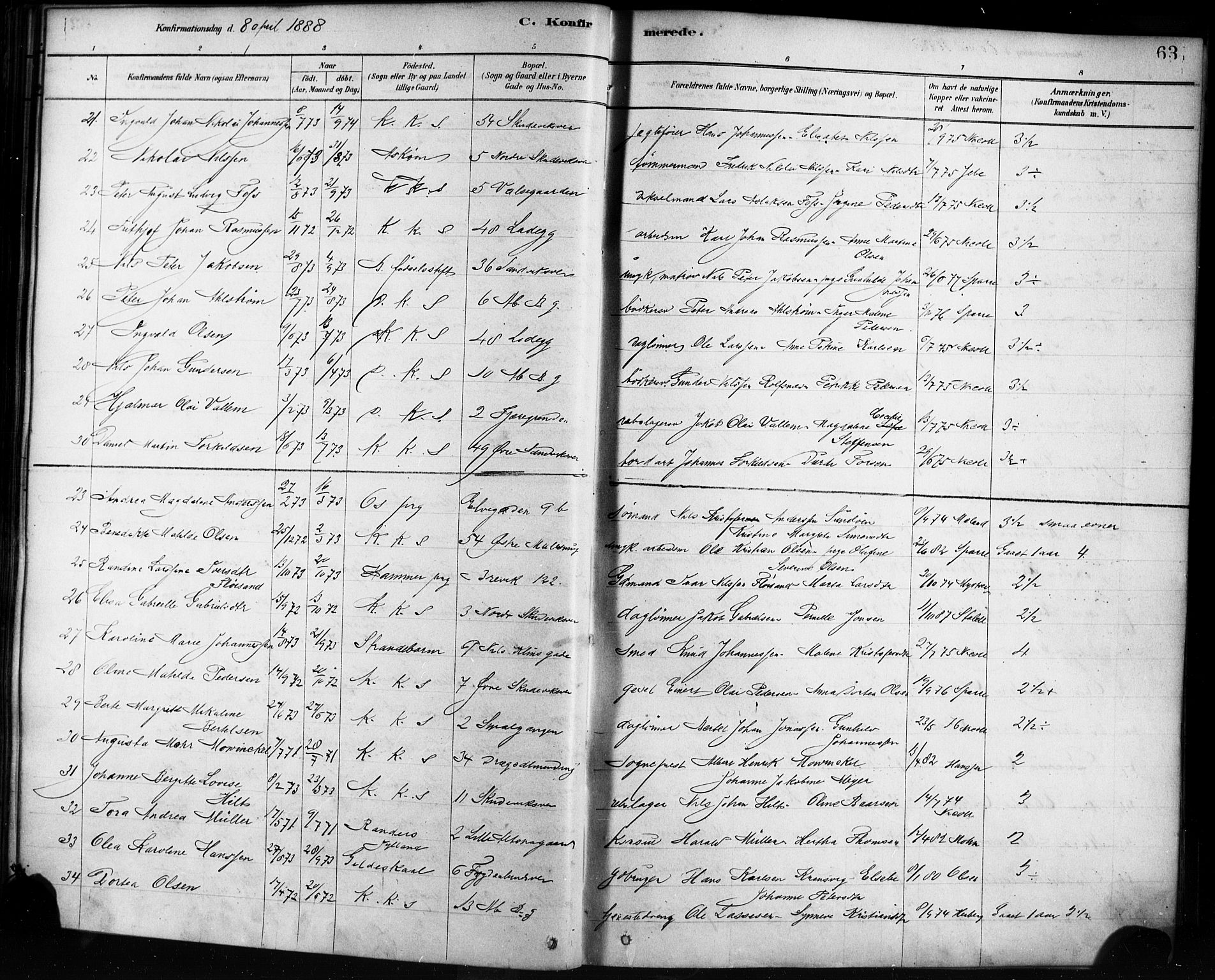 Sandviken Sokneprestembete, AV/SAB-A-77601/H/Ha/L0002: Parish register (official) no. A 2, 1878-1896, p. 63