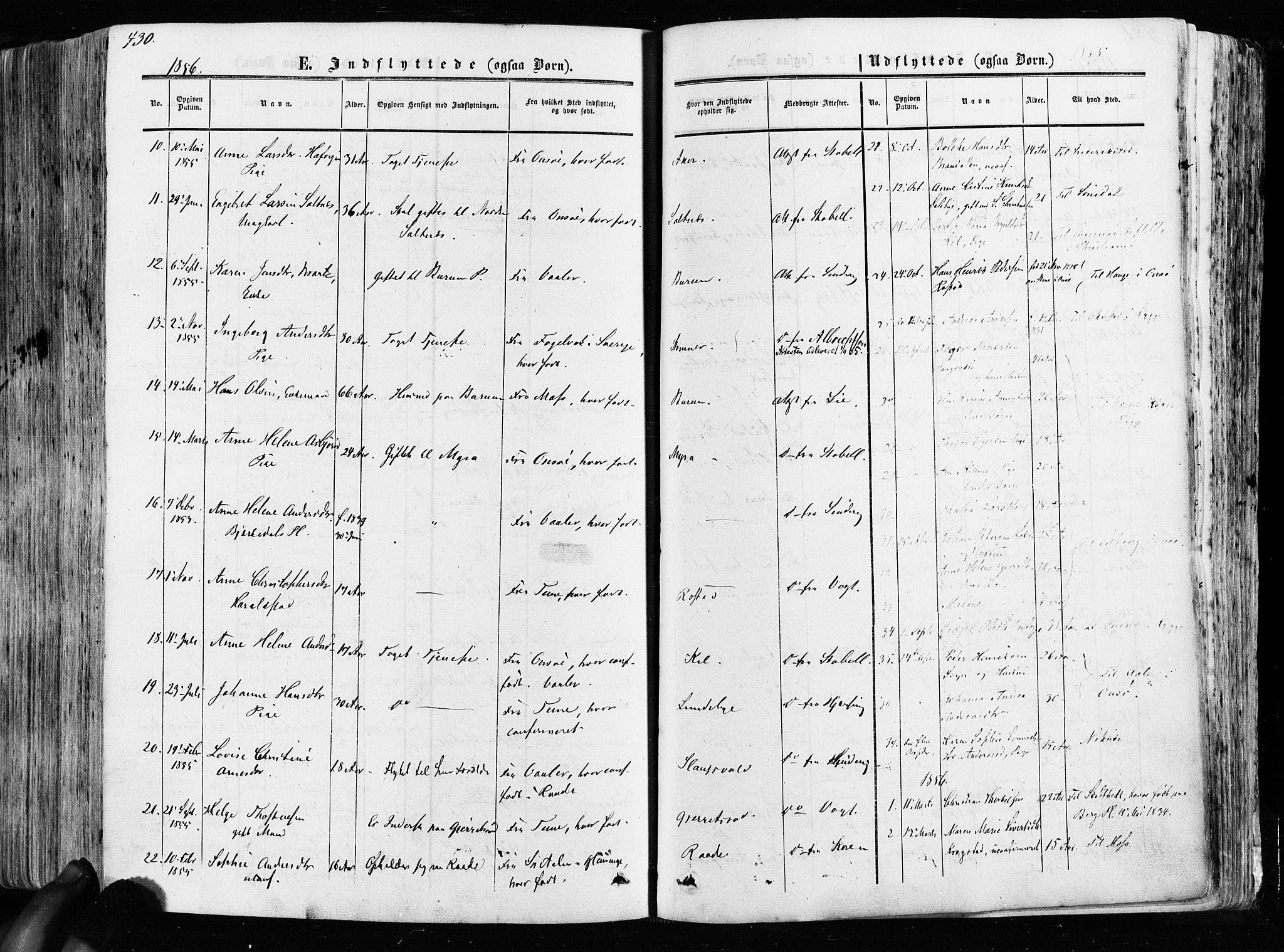 Råde prestekontor kirkebøker, AV/SAO-A-2009/F/Fa/L0006: Parish register (official) no. 6, 1854-1877, p. 430