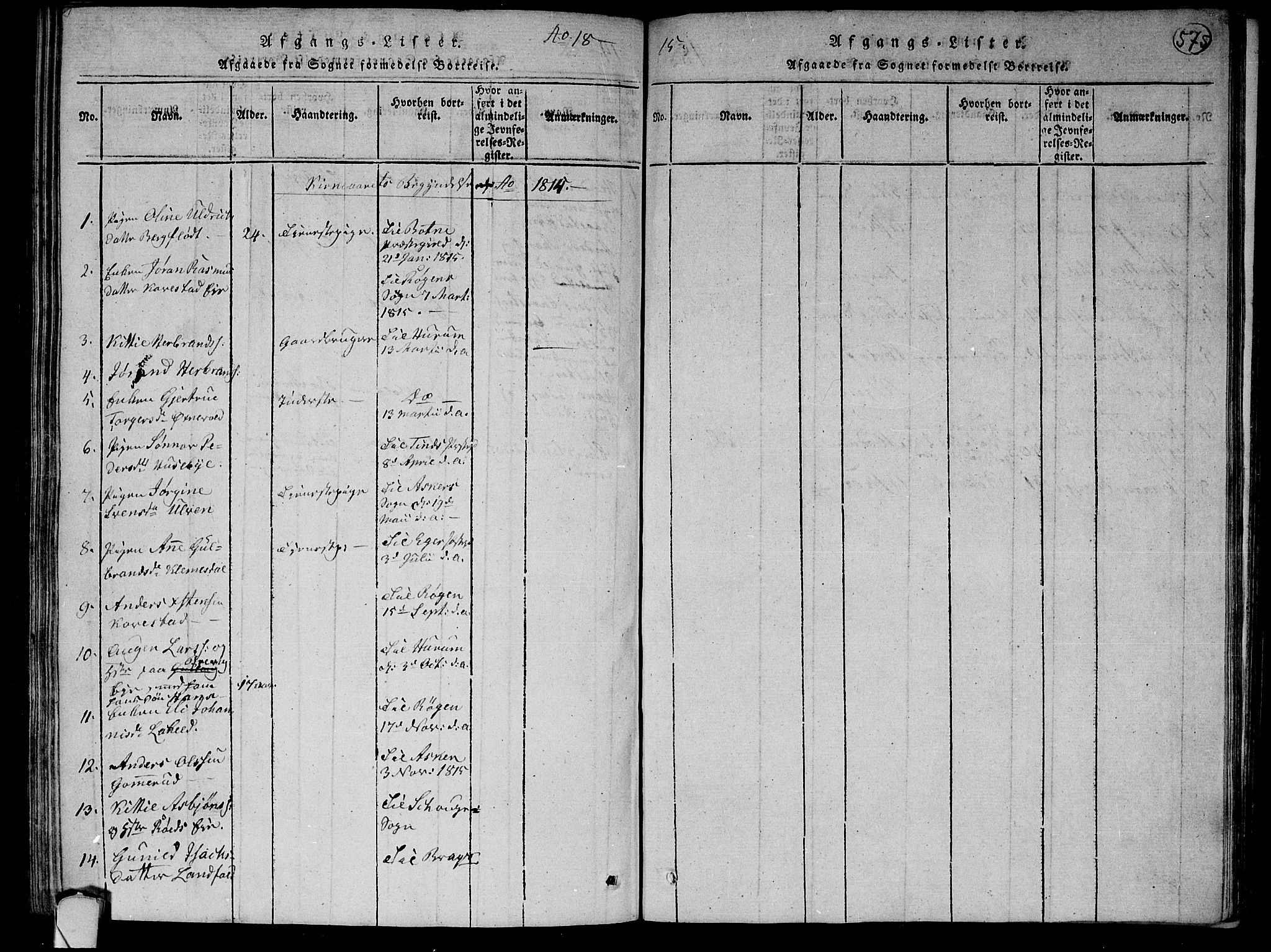 Lier kirkebøker, SAKO/A-230/F/Fa/L0008: Parish register (official) no. I 8, 1813-1825, p. 574-575