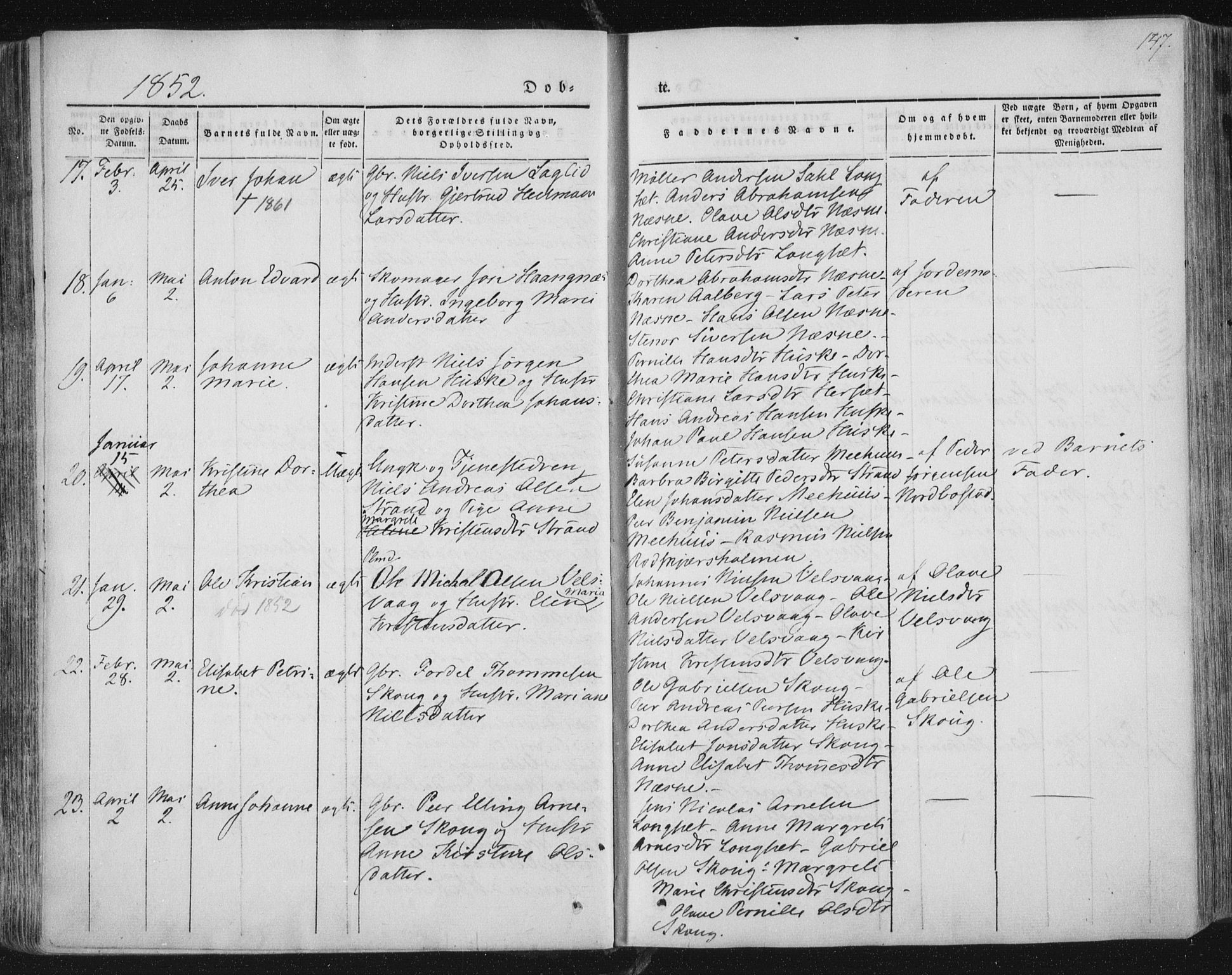 Ministerialprotokoller, klokkerbøker og fødselsregistre - Nordland, AV/SAT-A-1459/838/L0549: Parish register (official) no. 838A07, 1840-1854, p. 147