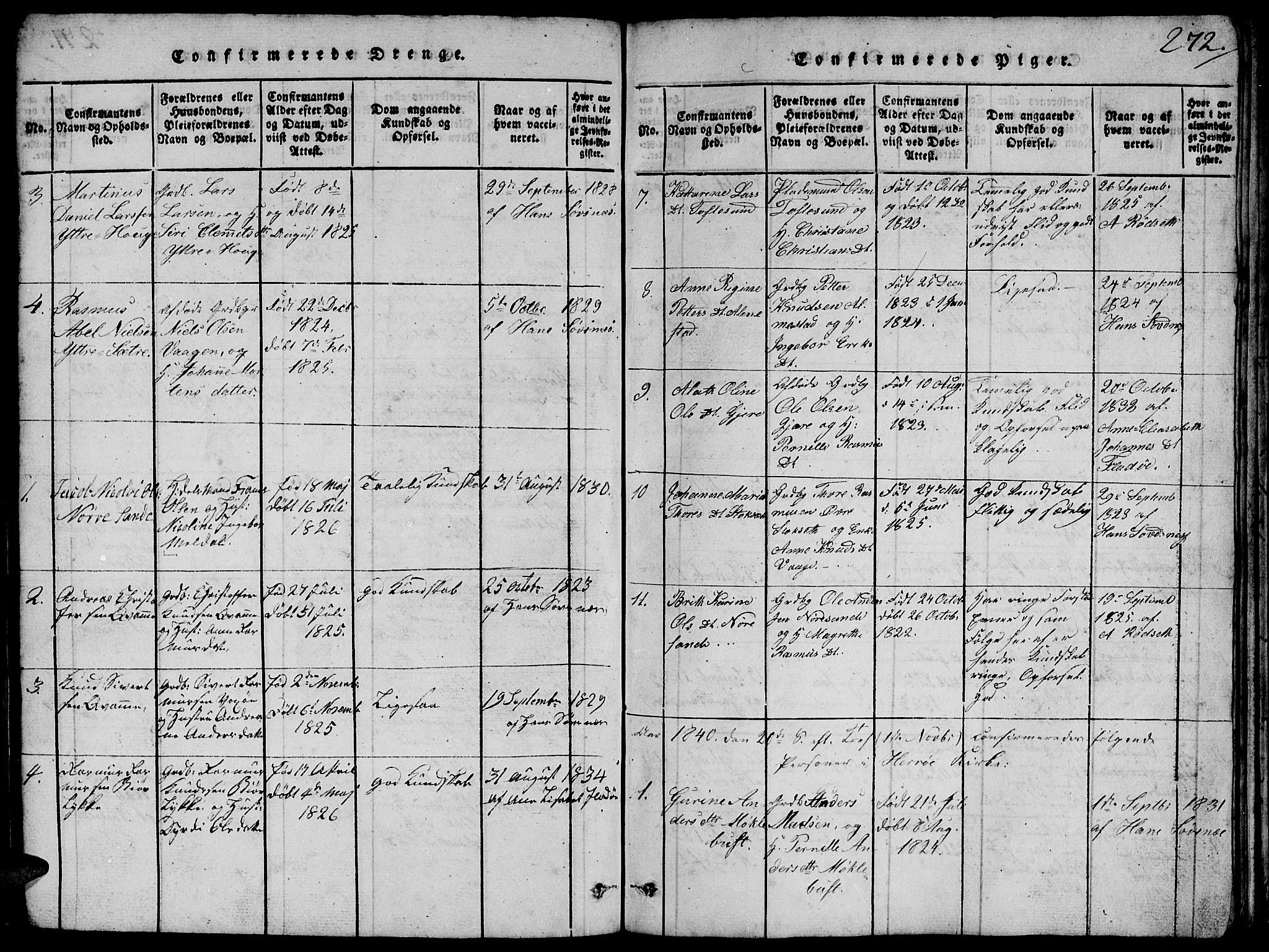 Ministerialprotokoller, klokkerbøker og fødselsregistre - Møre og Romsdal, SAT/A-1454/503/L0046: Parish register (copy) no. 503C01, 1816-1842, p. 272