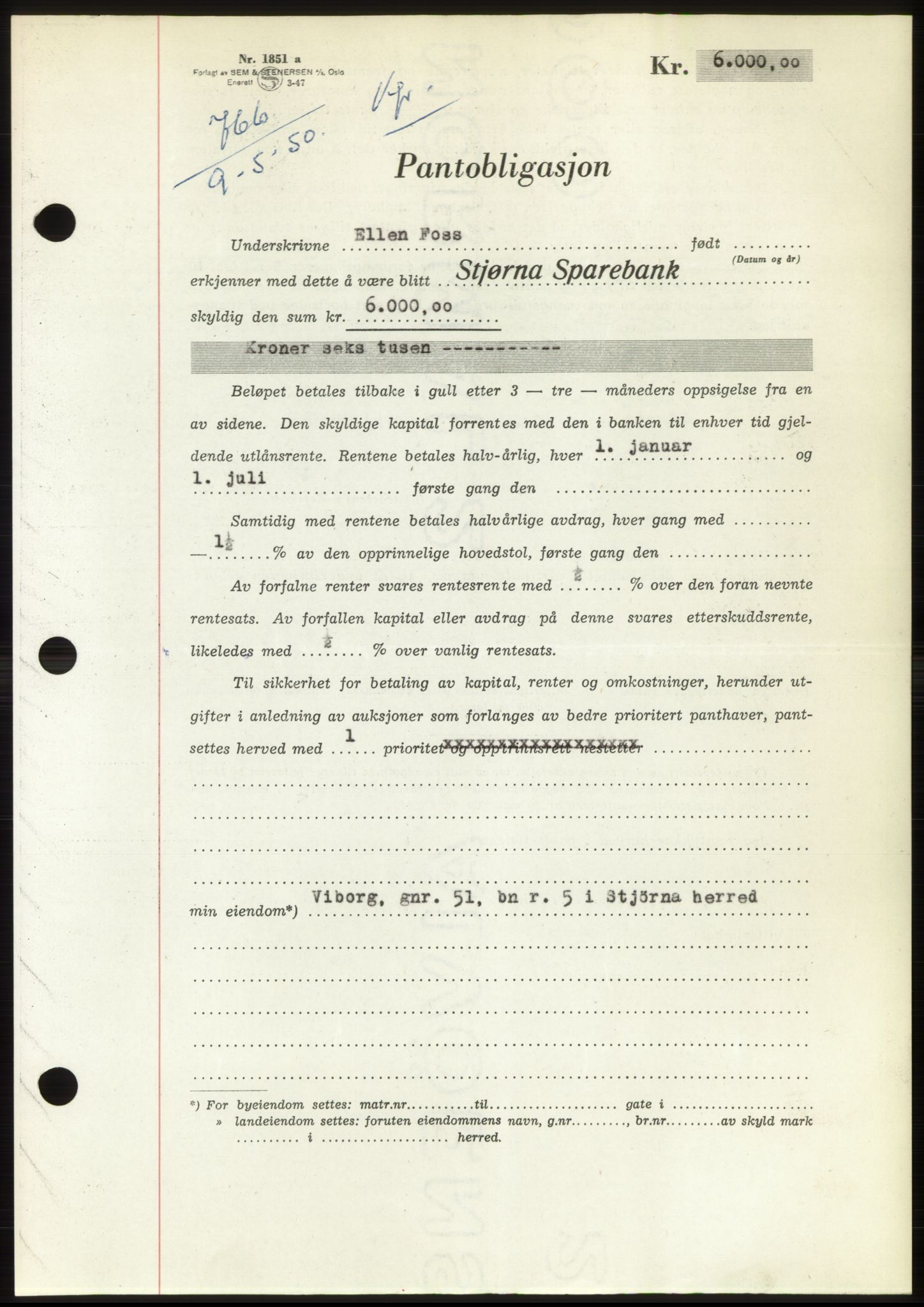 Fosen sorenskriveri, AV/SAT-A-1107/1/2/2C: Mortgage book no. B, 1948-1950, Diary no: : 766/1950