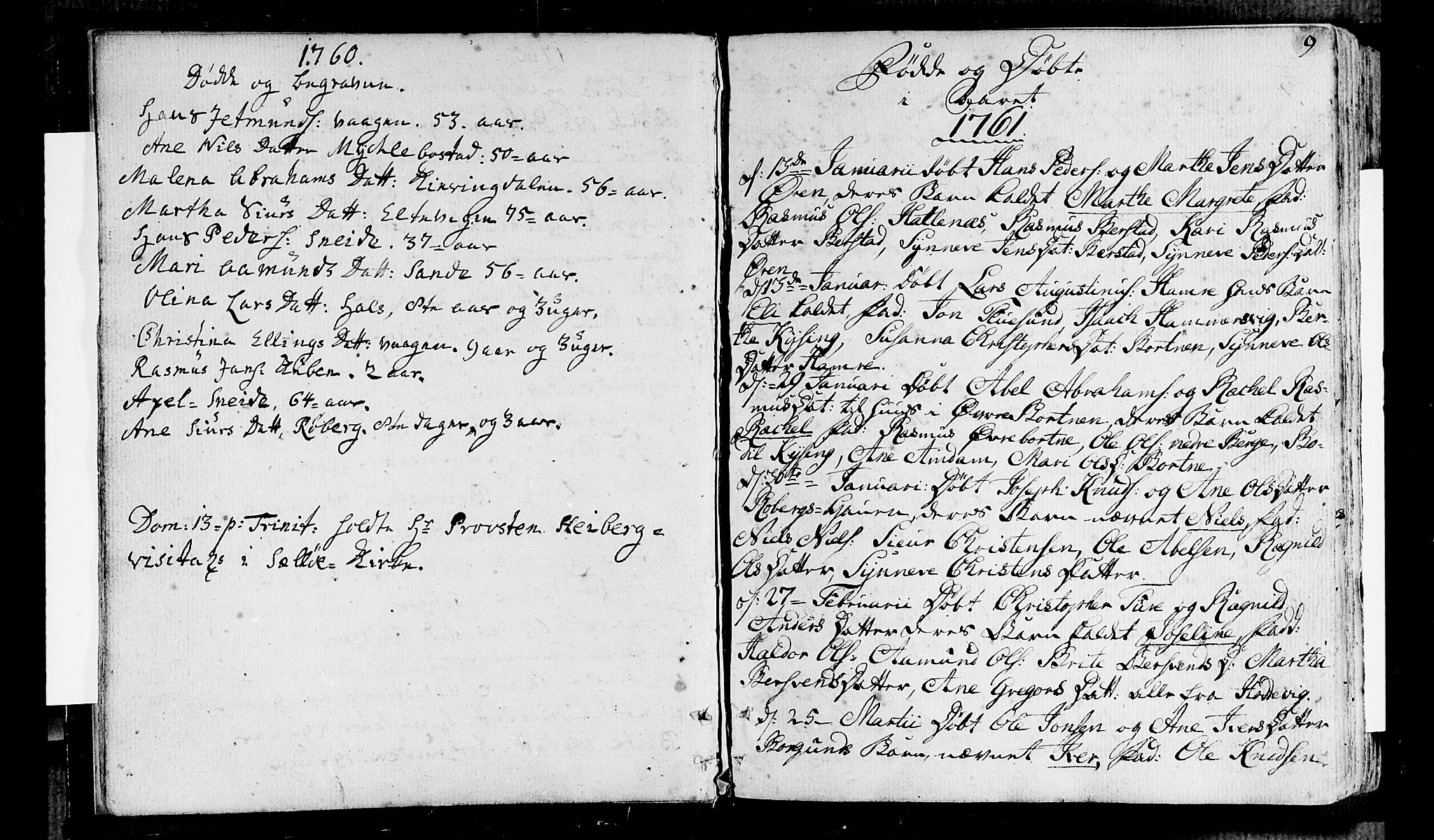 Selje sokneprestembete, AV/SAB-A-99938/H/Ha/Haa/Haaa: Parish register (official) no. A 5, 1760-1782, p. 9