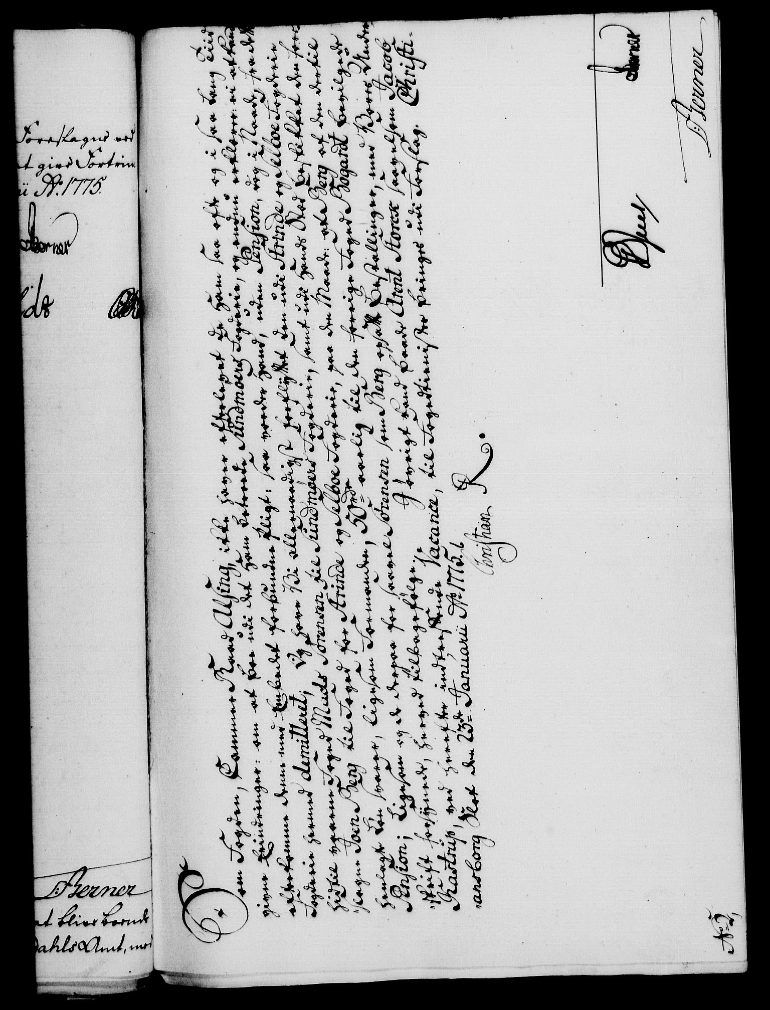 Rentekammeret, Kammerkanselliet, RA/EA-3111/G/Gf/Gfa/L0057: Norsk relasjons- og resolusjonsprotokoll (merket RK 52.57), 1775, p. 43
