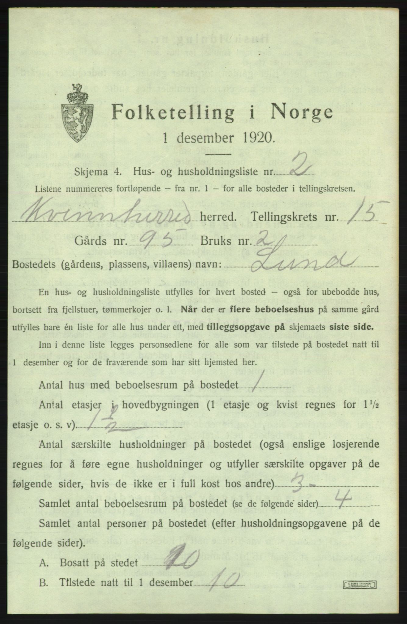 SAB, 1920 census for Kvinnherad, 1920, p. 1952