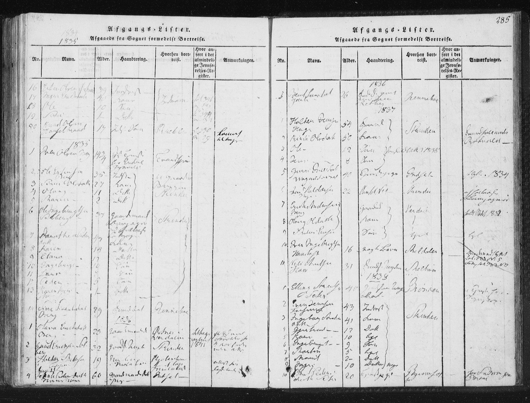 Ministerialprotokoller, klokkerbøker og fødselsregistre - Sør-Trøndelag, SAT/A-1456/689/L1037: Parish register (official) no. 689A02, 1816-1842, p. 285
