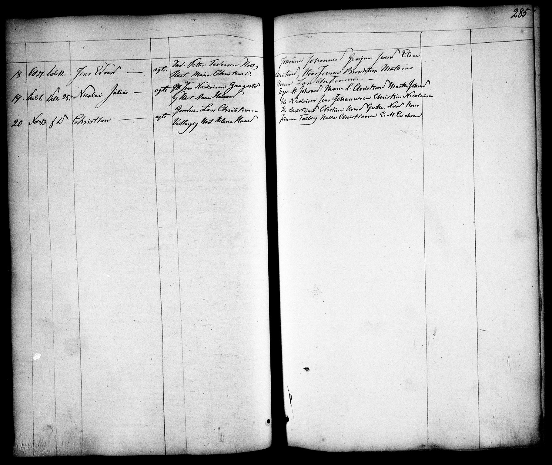 Skjeberg prestekontor Kirkebøker, AV/SAO-A-10923/F/Fa/L0006: Parish register (official) no. I 6, 1846-1858, p. 285