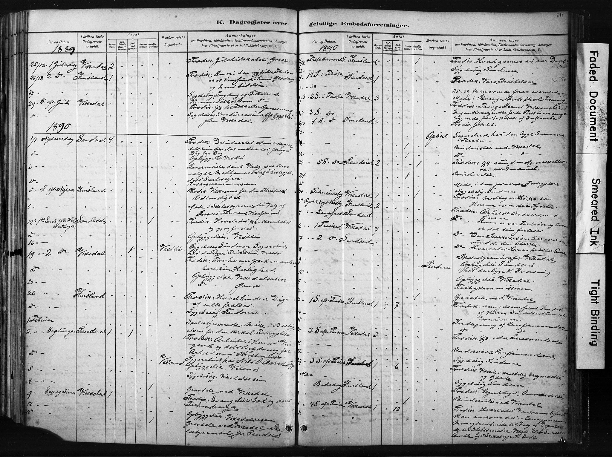 Vikedal sokneprestkontor, AV/SAST-A-101840/01/IV: Parish register (official) no. A 10, 1884-1907, p. 211