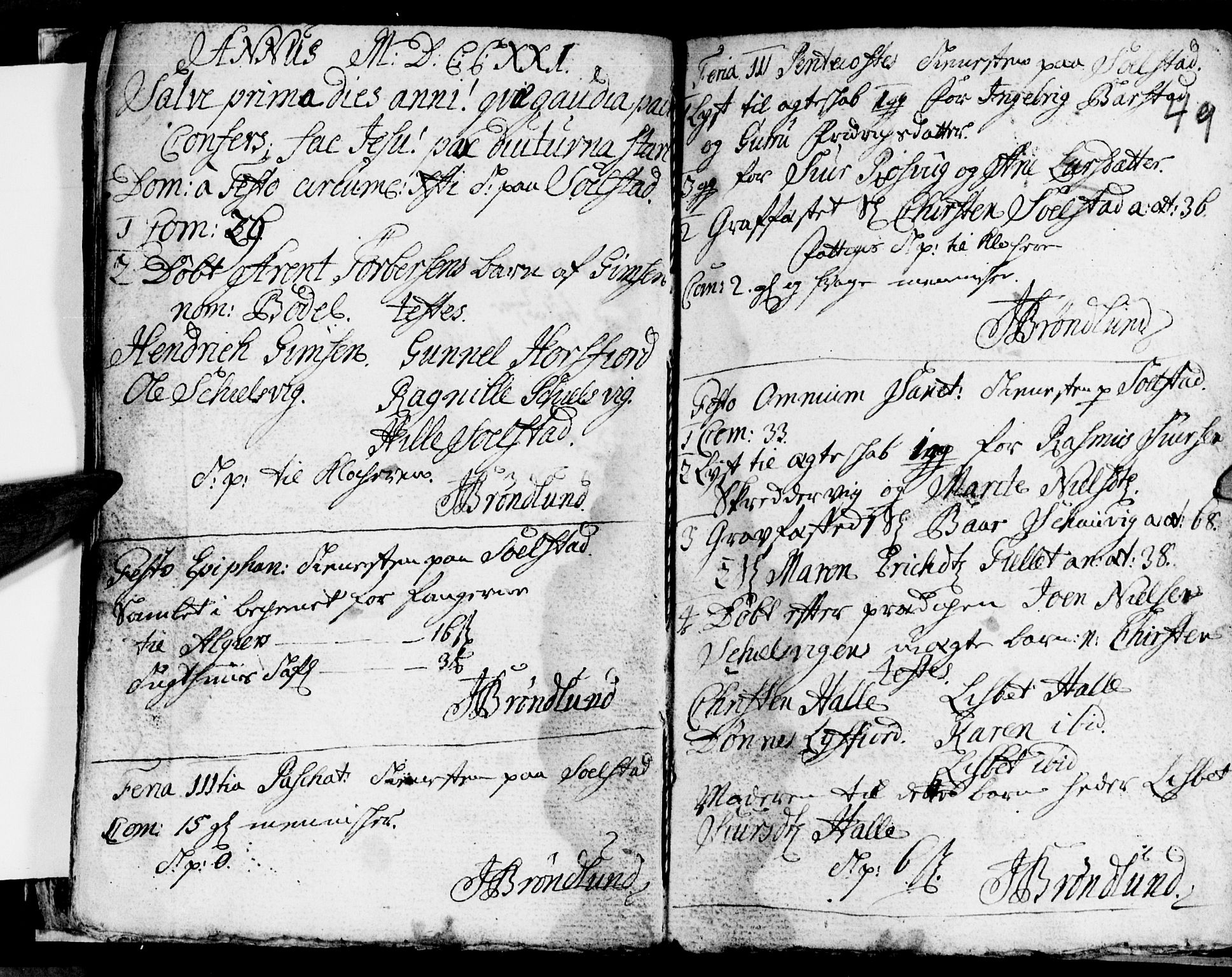 Ministerialprotokoller, klokkerbøker og fødselsregistre - Nordland, SAT/A-1459/811/L0164: Parish register (official) no. 811A01, 1677-1762, p. 49