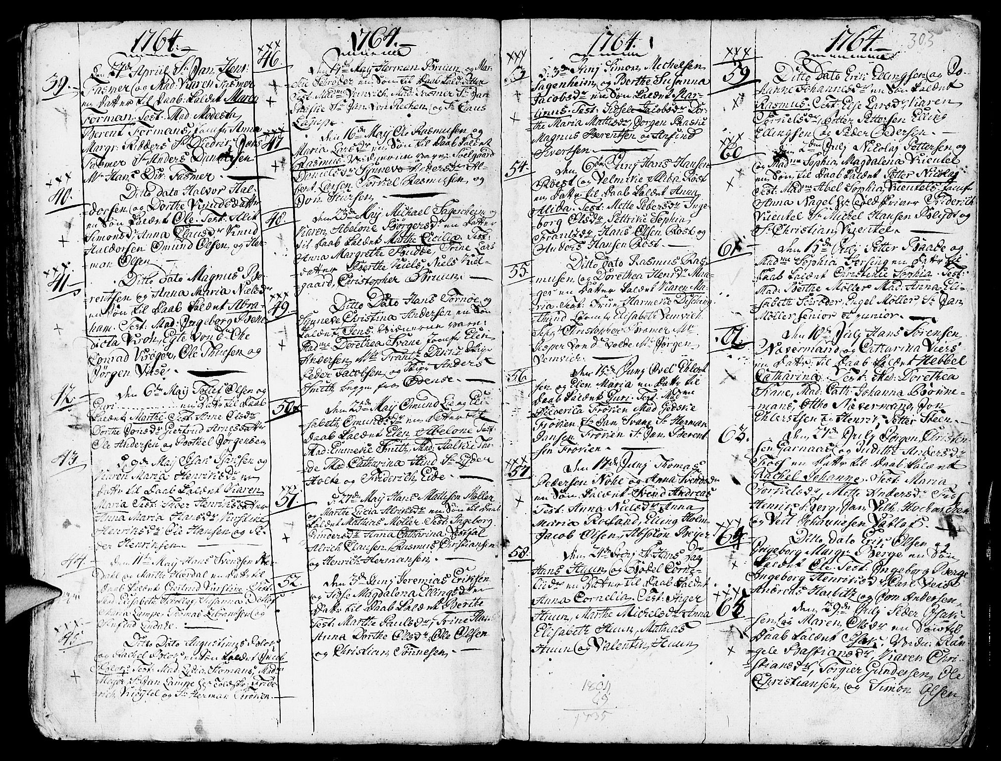 Nykirken Sokneprestembete, AV/SAB-A-77101/H/Haa/L0003: Parish register (official) no. A 3, 1717-1764, p. 303