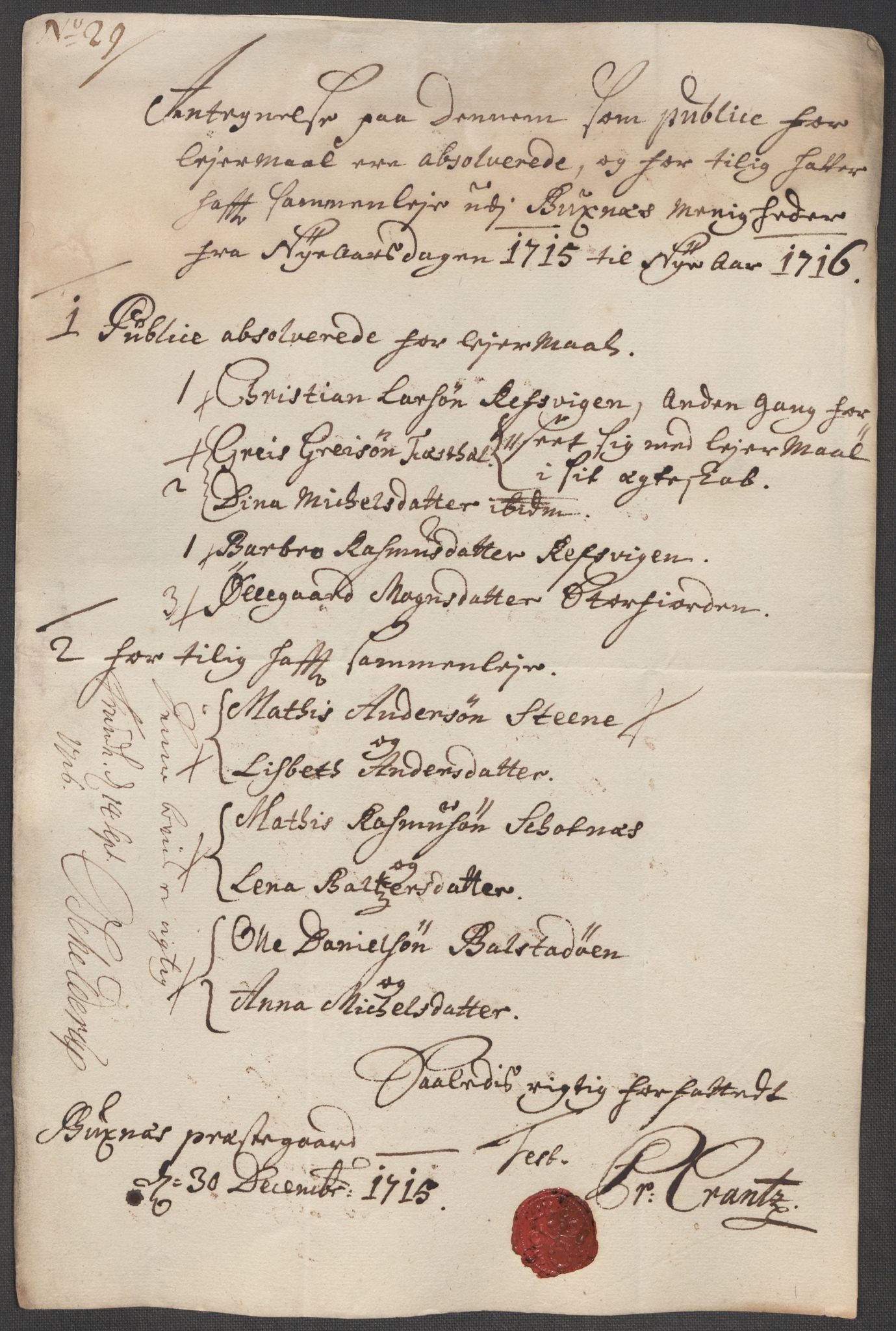 Rentekammeret inntil 1814, Reviderte regnskaper, Fogderegnskap, AV/RA-EA-4092/R67/L4681: Fogderegnskap Vesterålen, Andenes og Lofoten, 1715, p. 189