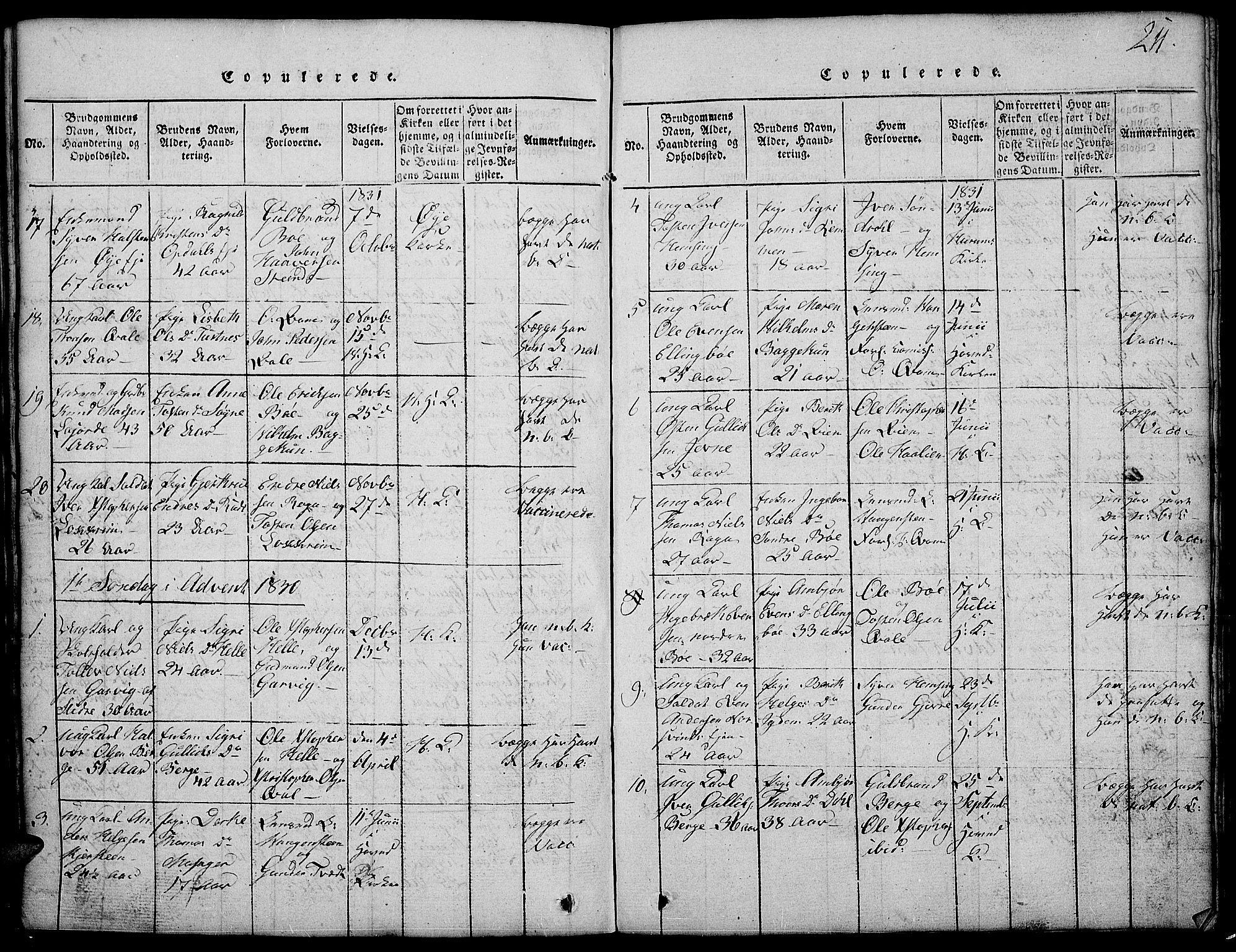 Vang prestekontor, Valdres, SAH/PREST-140/H/Hb/L0002: Parish register (copy) no. 2, 1814-1889, p. 211