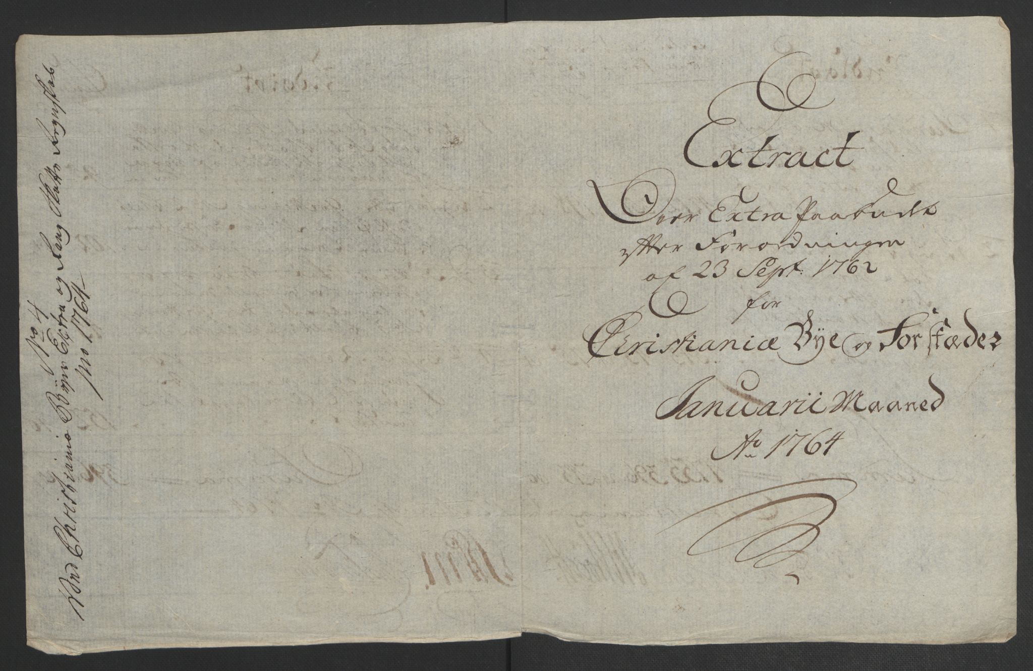 Rentekammeret inntil 1814, Reviderte regnskaper, Byregnskaper, AV/RA-EA-4066/R/Re/L0072/0001: [E13] Kontribusjonsregnskap / Ekstraskatt, 1763-1764, p. 282