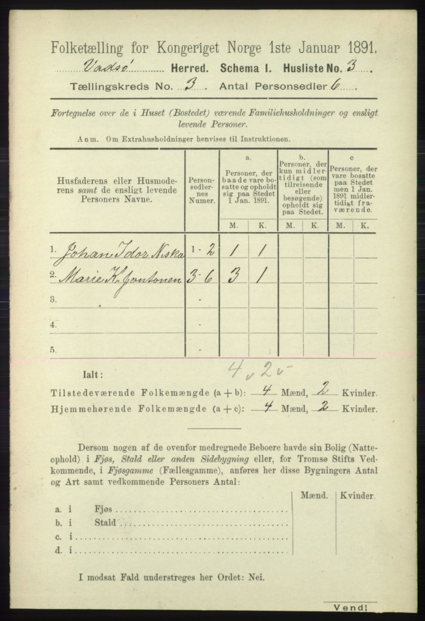 RA, 1891 census for 2029 Vadsø, 1891, p. 772