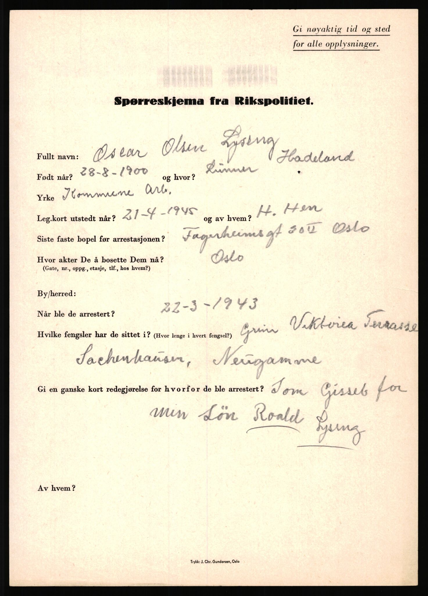 Rikspolitisjefen, AV/RA-S-1560/L/L0011: Lucassen, Oscar Fredrik - Moen, Olav, 1940-1945, p. 231