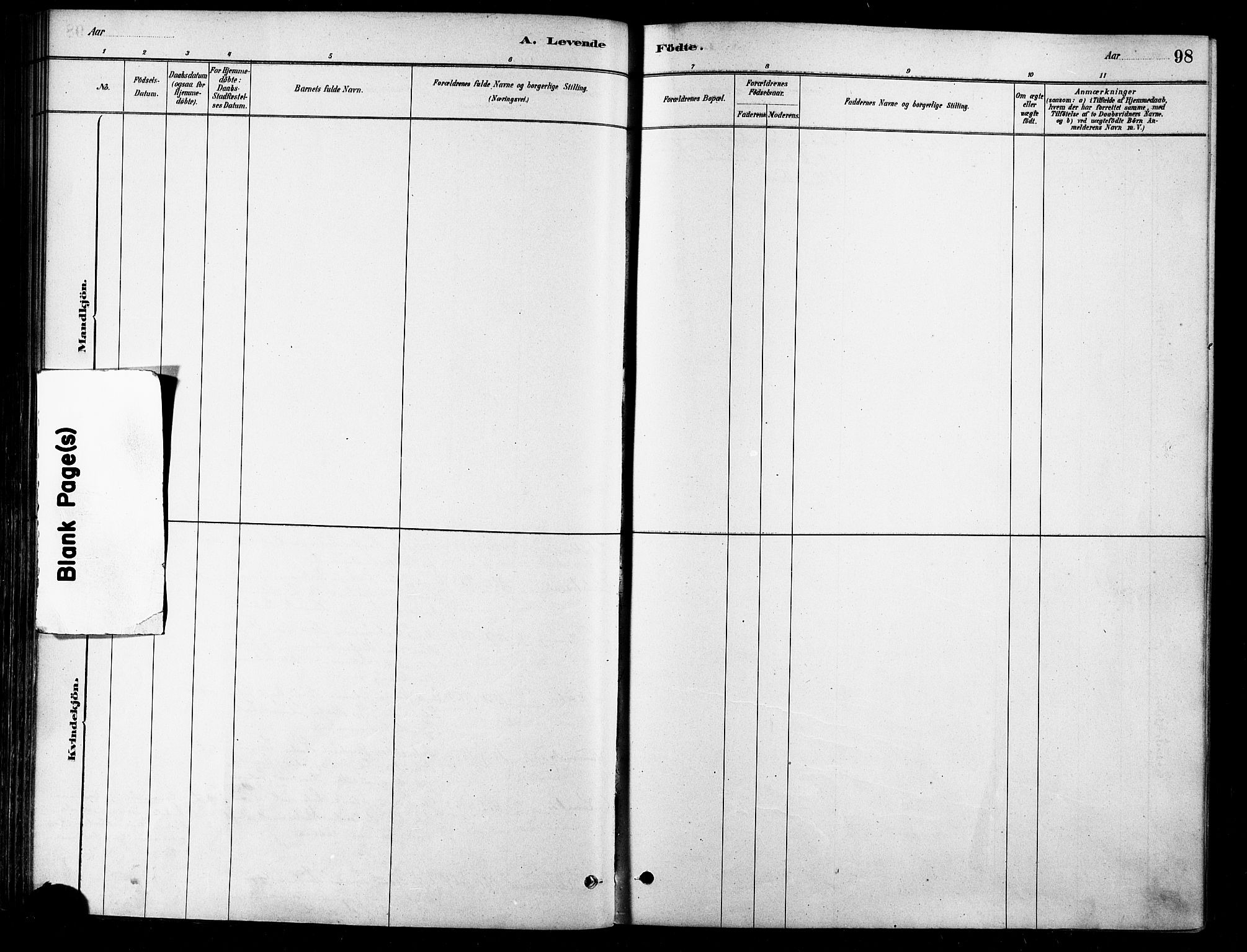 Karlsøy sokneprestembete, SATØ/S-1299/H/Ha/Haa/L0006kirke: Parish register (official) no. 6, 1879-1890, p. 98