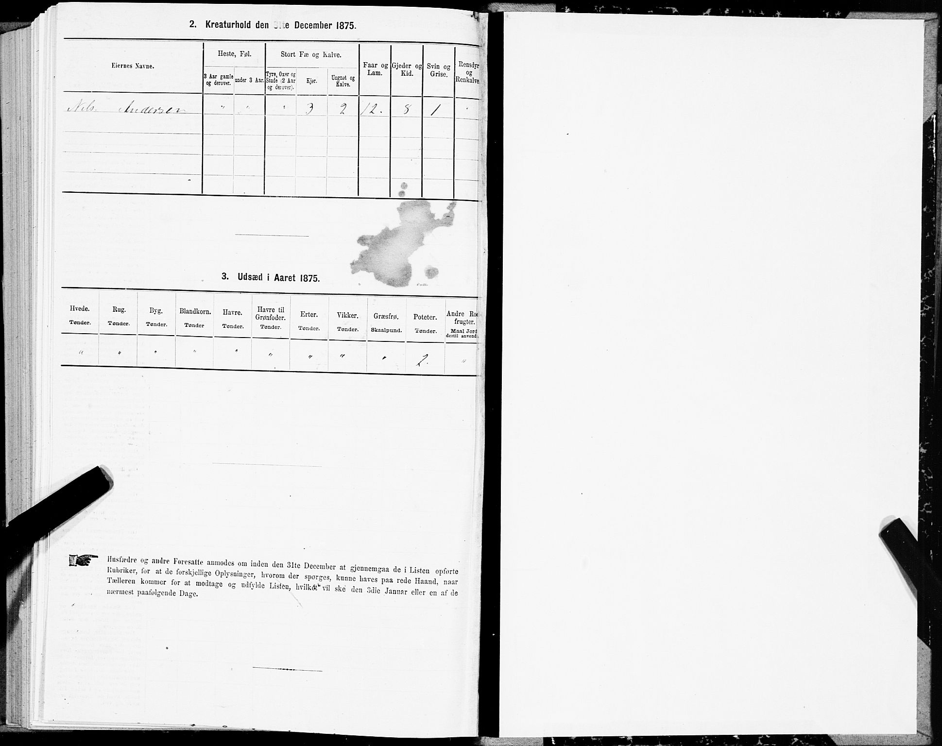 SAT, 1875 census for 1866P Hadsel, 1875