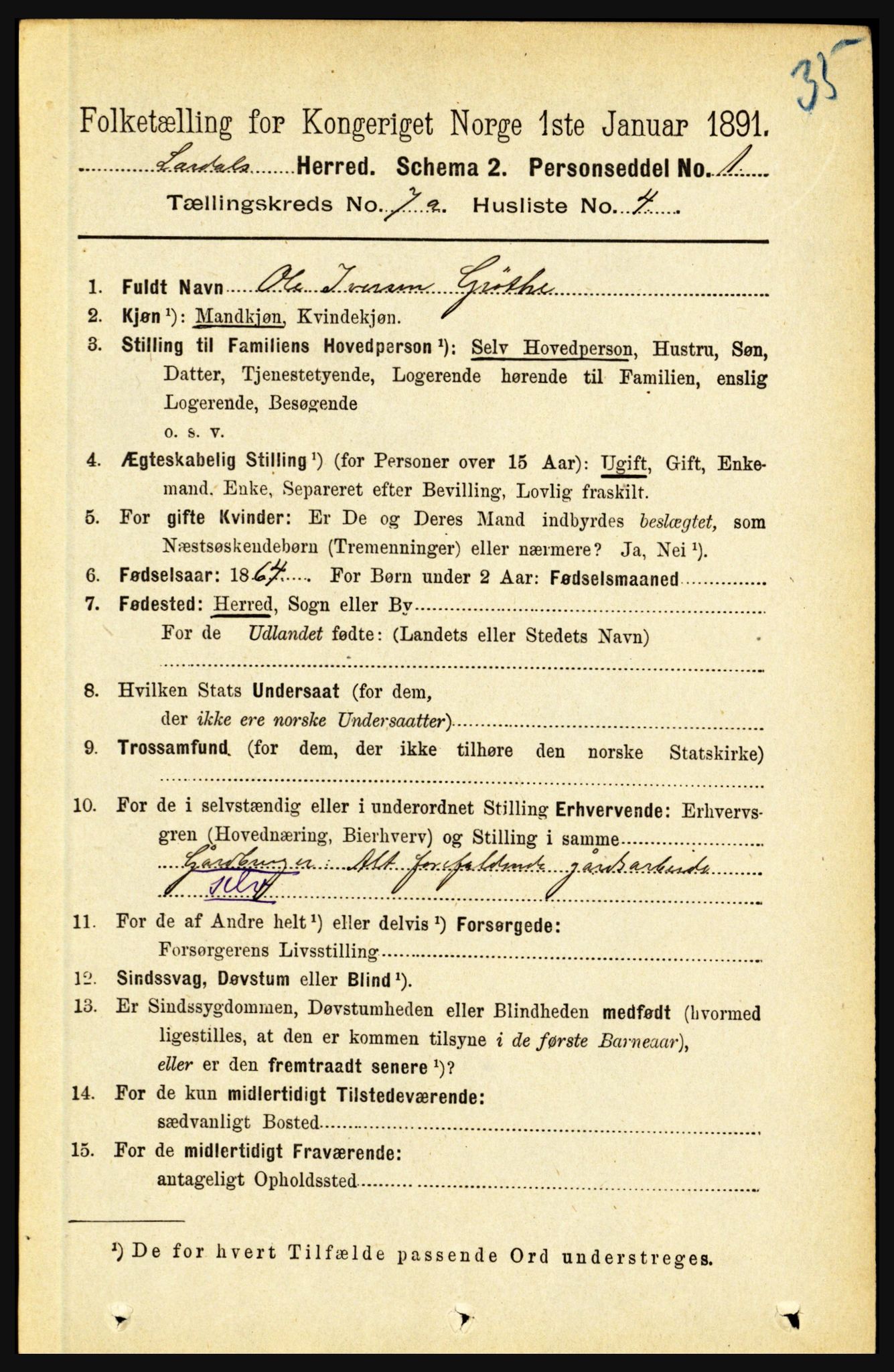 RA, 1891 census for 1422 Lærdal, 1891, p. 817