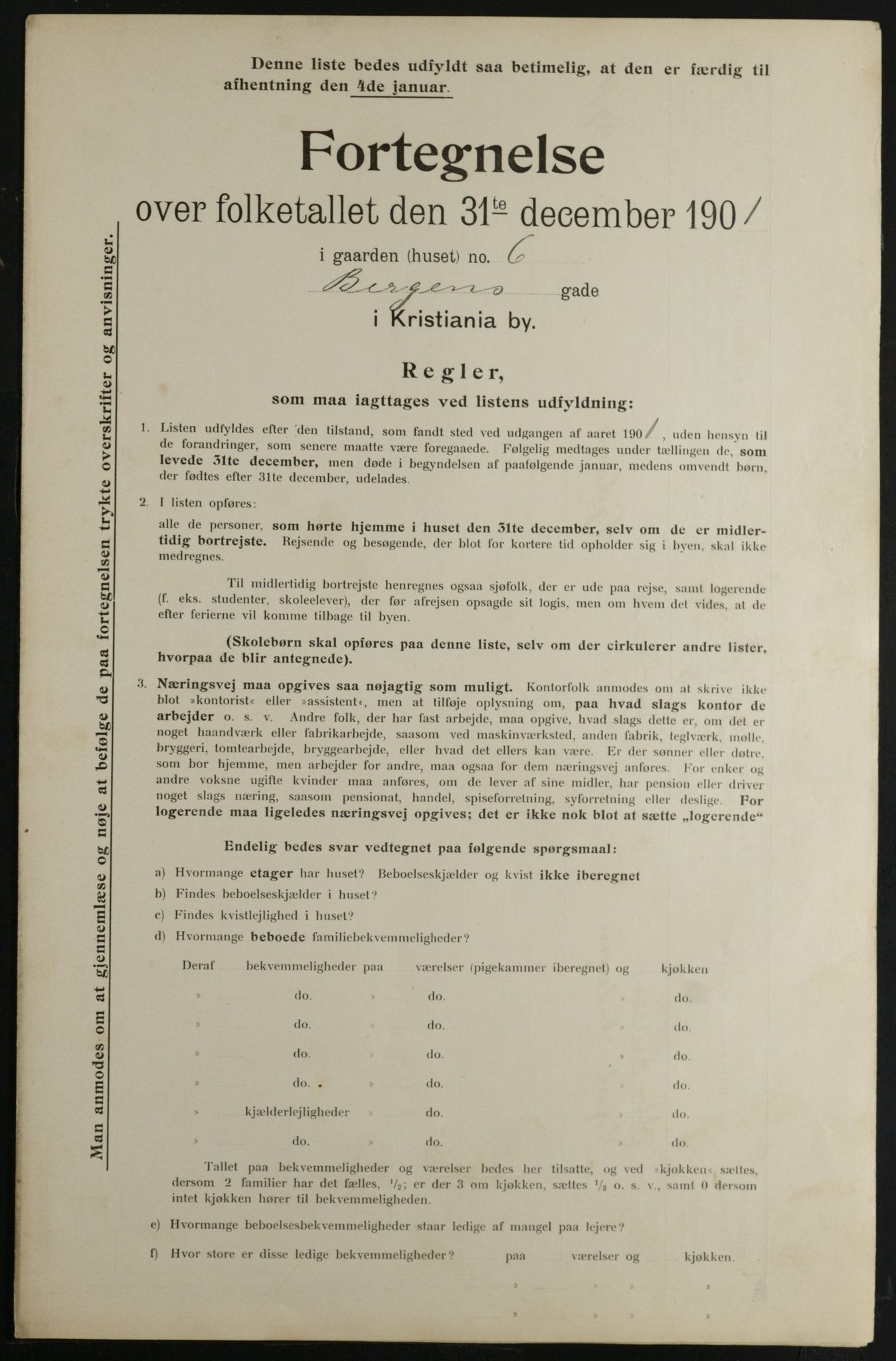 OBA, Municipal Census 1901 for Kristiania, 1901, p. 726