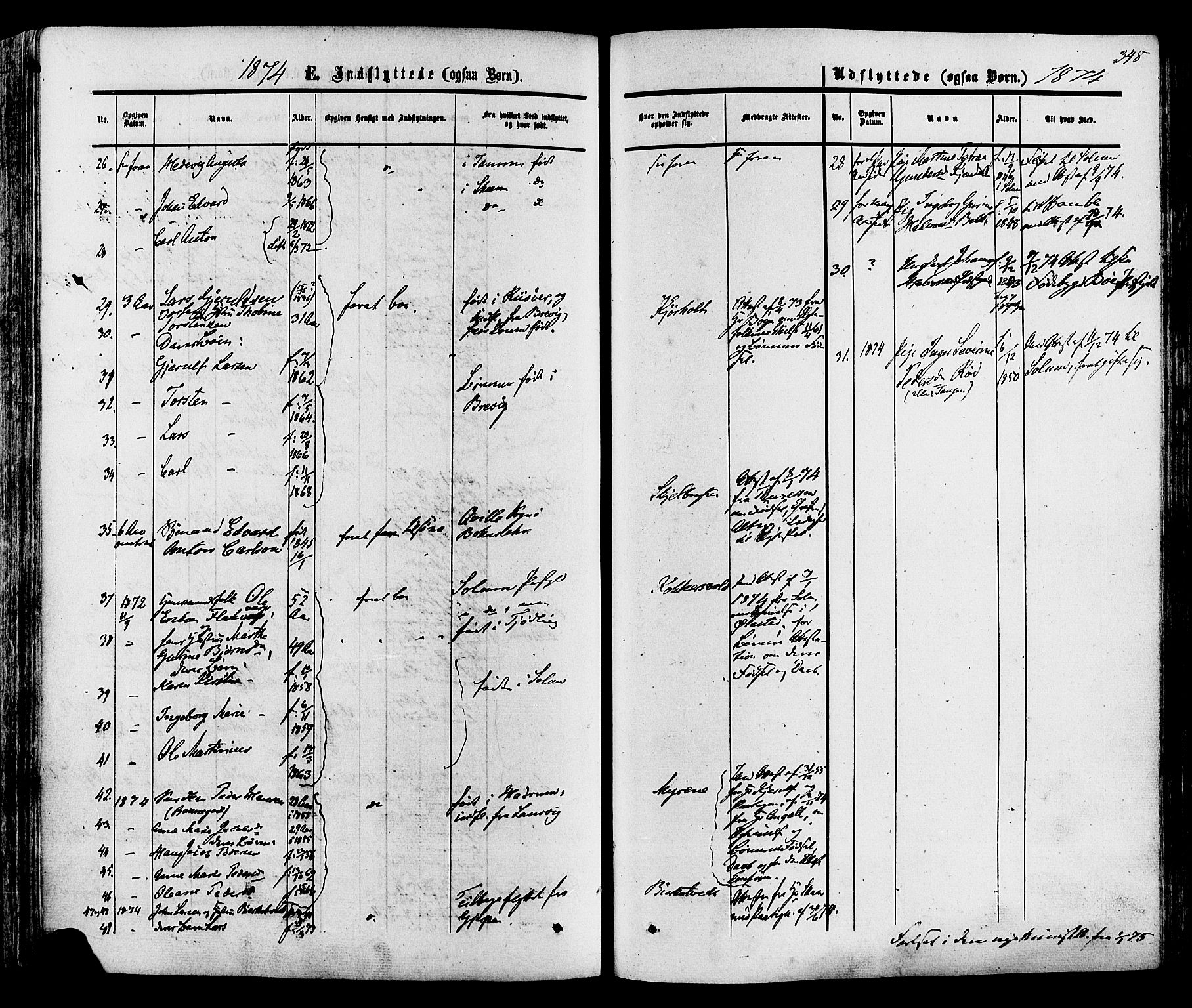 Eidanger kirkebøker, AV/SAKO-A-261/F/Fa/L0010: Parish register (official) no. 10, 1859-1874, p. 348