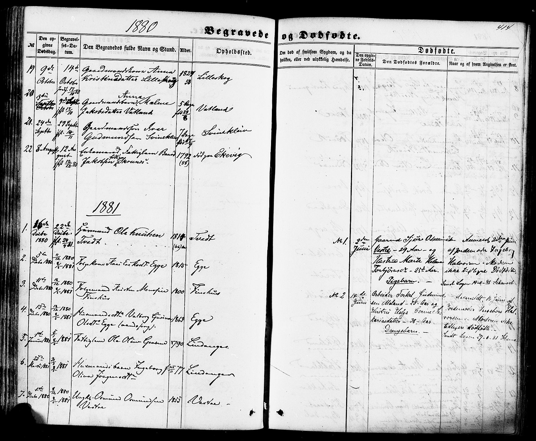 Skjold sokneprestkontor, AV/SAST-A-101847/H/Ha/Haa/L0008: Parish register (official) no. A 8, 1856-1882, p. 414