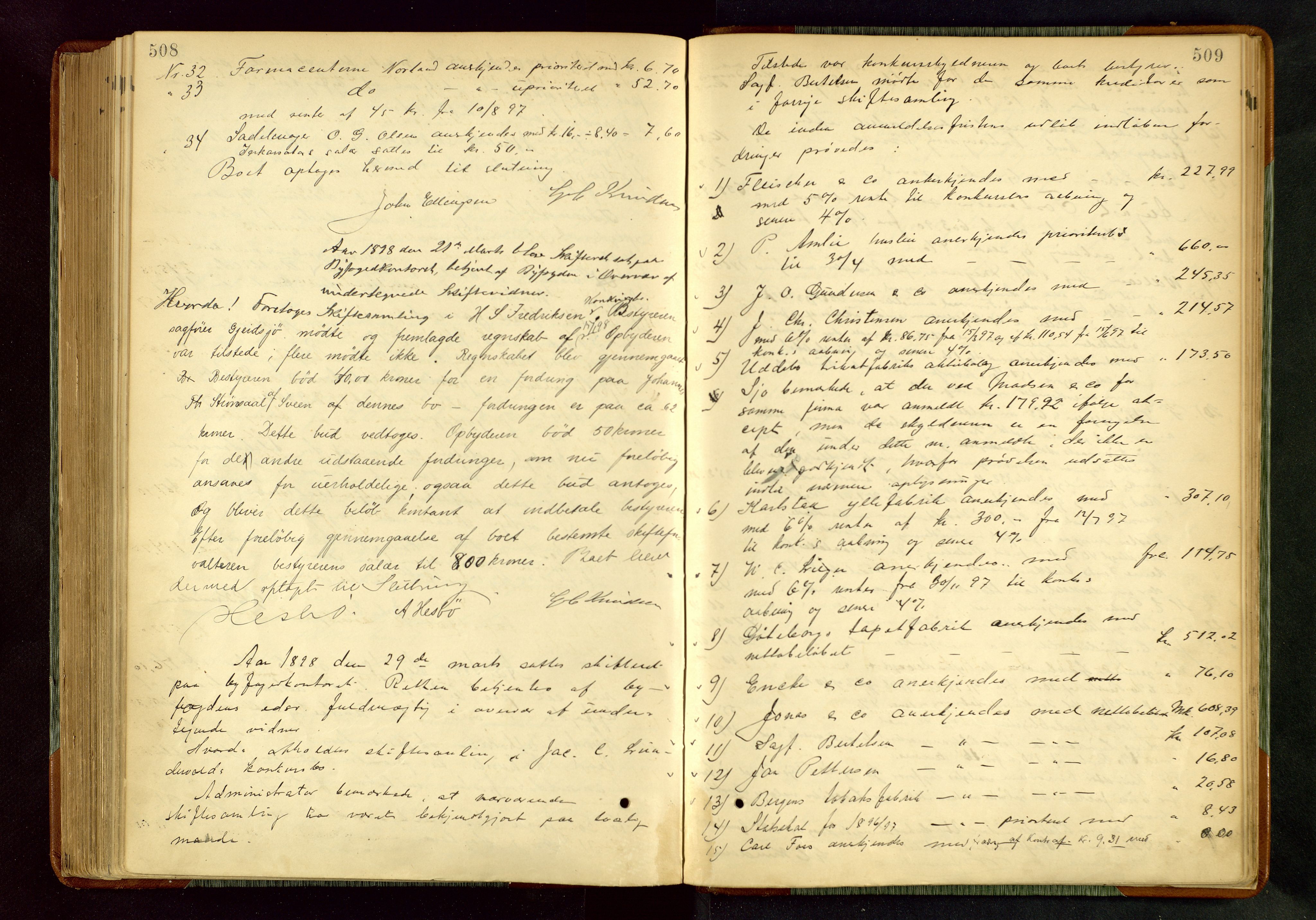 Haugesund tingrett, AV/SAST-A-101415/01/IV/IVA/L0005: Skifteprotokoll med register, 1887-1900, p. 508-509