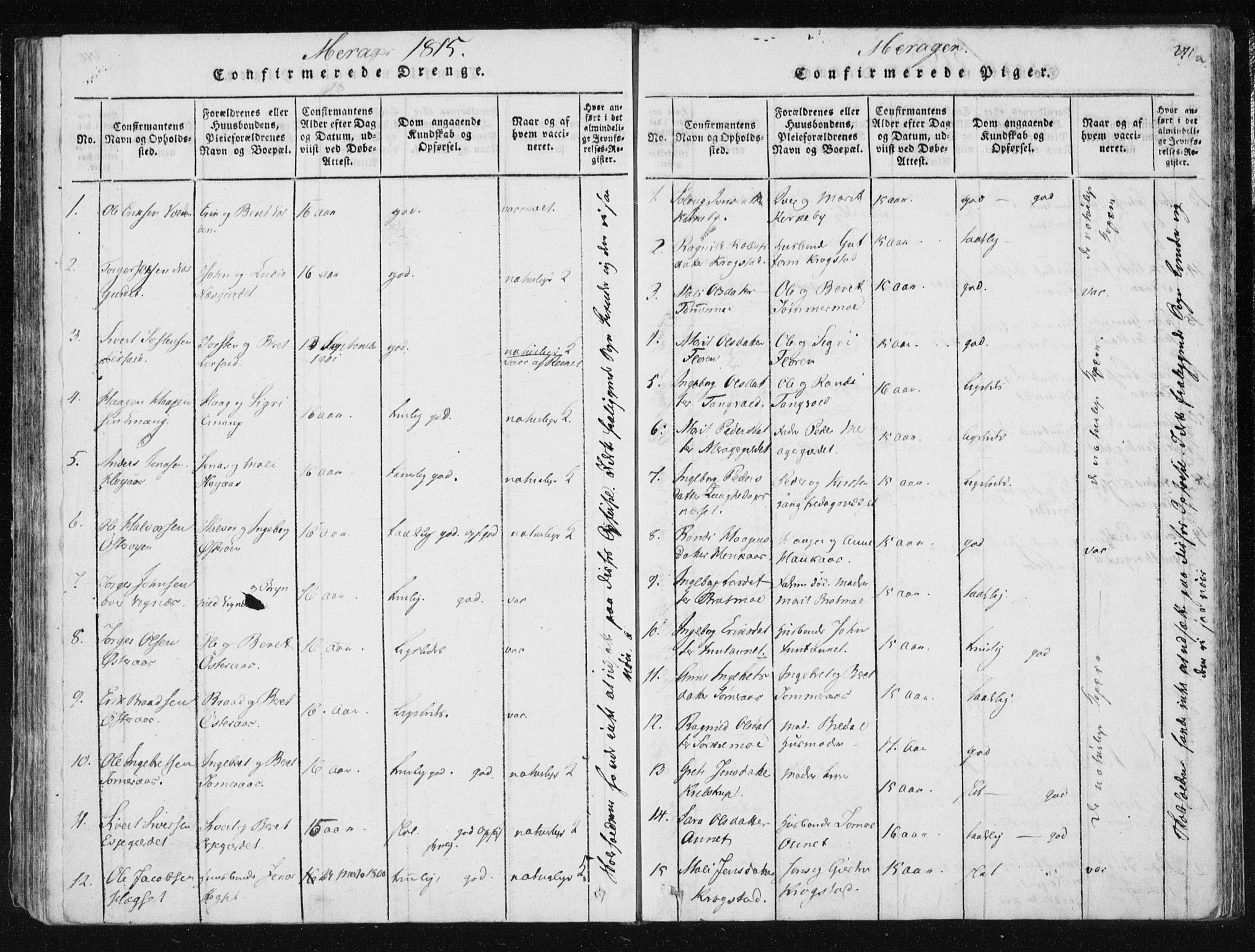 Ministerialprotokoller, klokkerbøker og fødselsregistre - Nord-Trøndelag, SAT/A-1458/709/L0061: Parish register (official) no. 709A08 /4, 1815-1819, p. 271