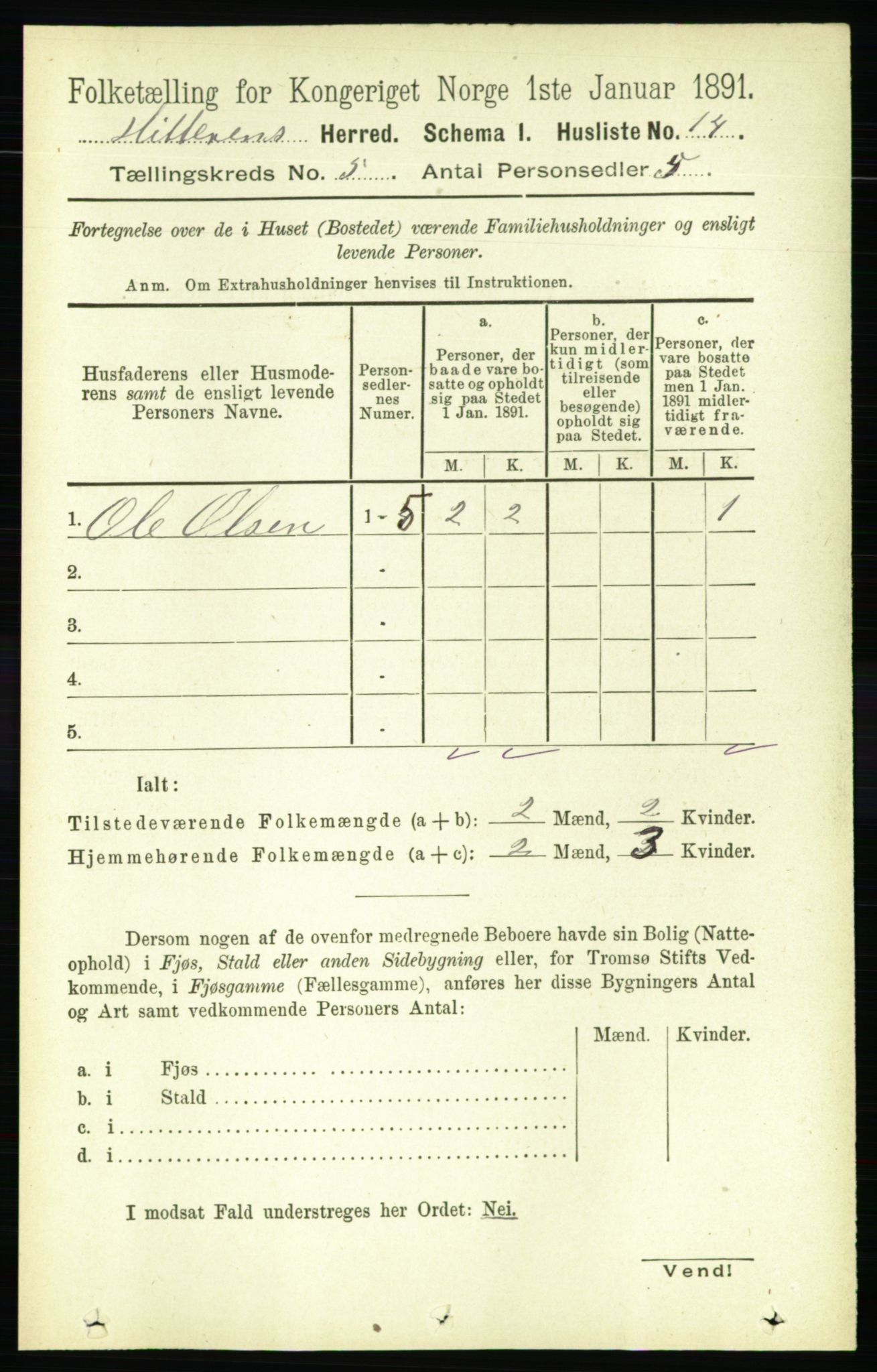 RA, 1891 census for 1617 Hitra, 1891, p. 874