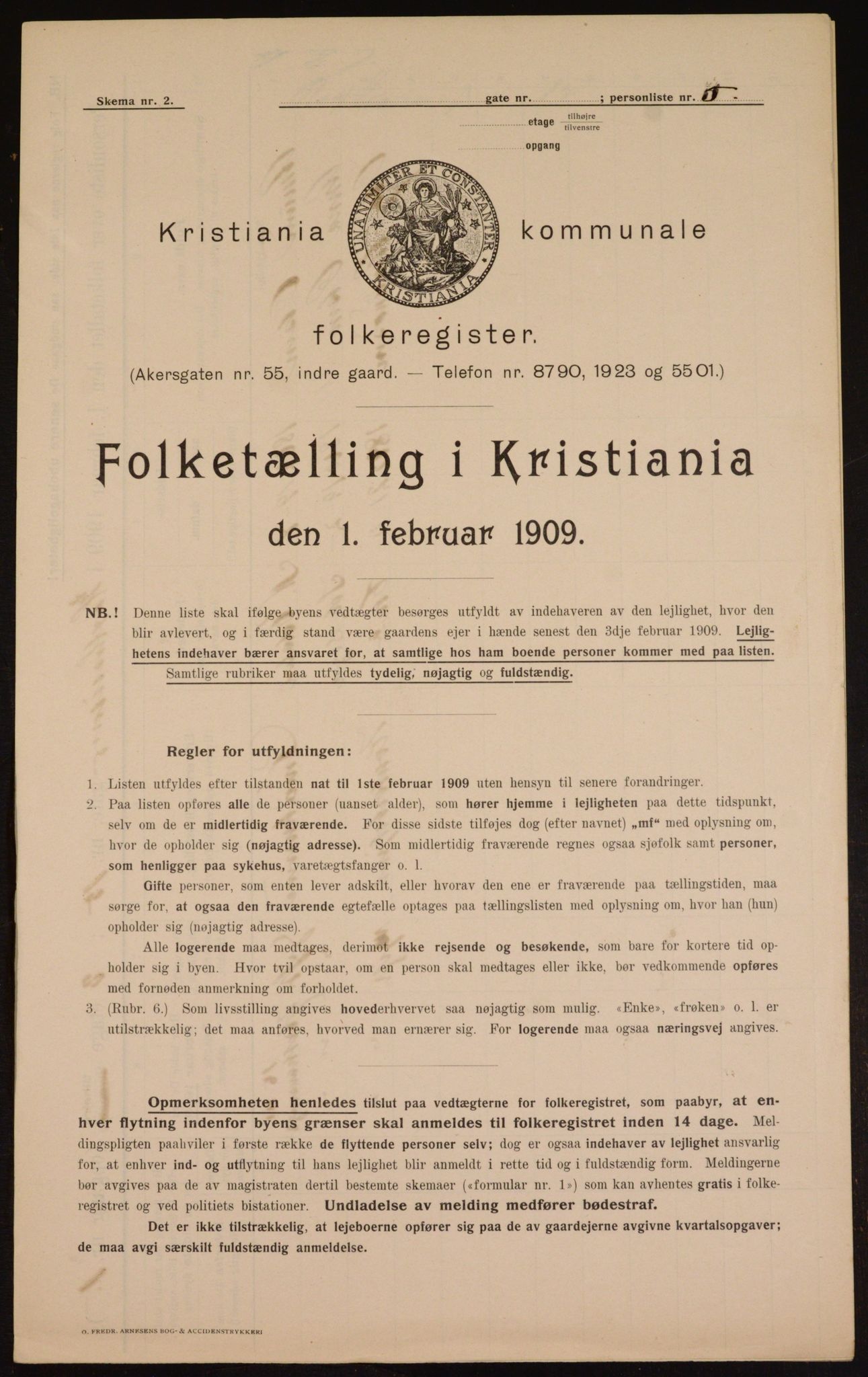 OBA, Municipal Census 1909 for Kristiania, 1909, p. 32354