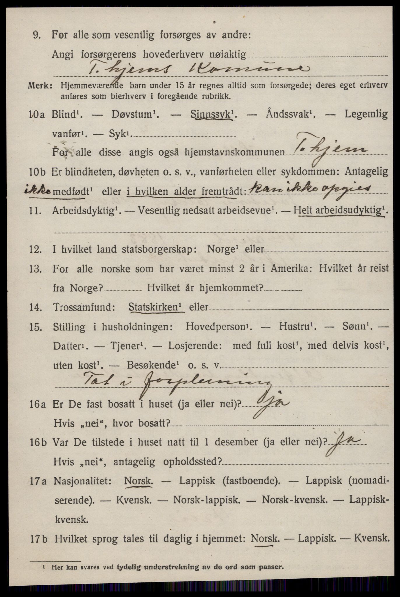 SAT, 1920 census for Selbu, 1920, p. 2759