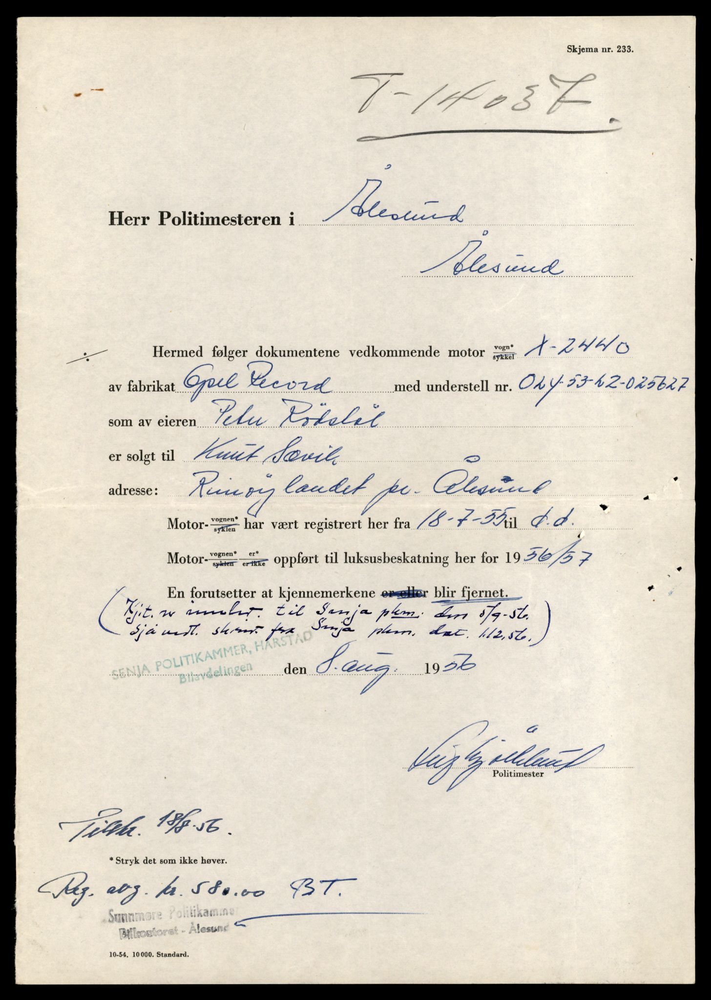 Møre og Romsdal vegkontor - Ålesund trafikkstasjon, AV/SAT-A-4099/F/Fe/L0042: Registreringskort for kjøretøy T 13906 - T 14079, 1927-1998, p. 2117