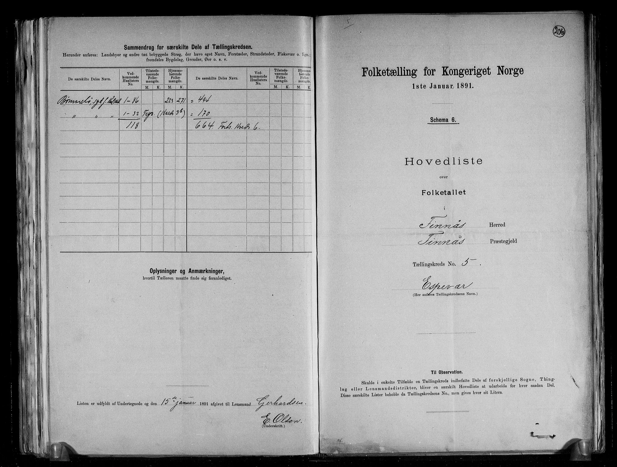 RA, 1891 census for 1218 Finnås, 1891, p. 14