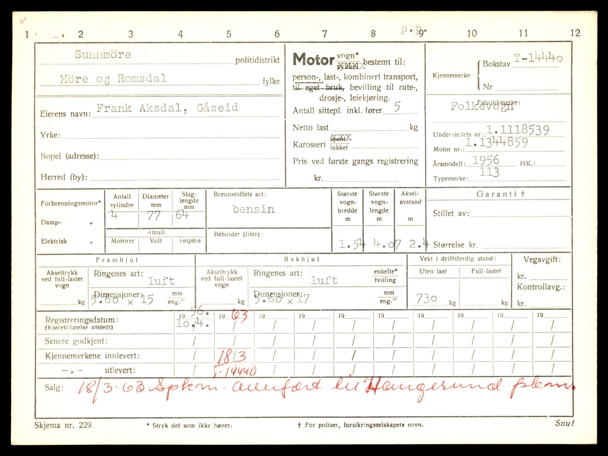 Møre og Romsdal vegkontor - Ålesund trafikkstasjon, AV/SAT-A-4099/F/Fe/L0045: Registreringskort for kjøretøy T 14320 - T 14444, 1927-1998, p. 3150