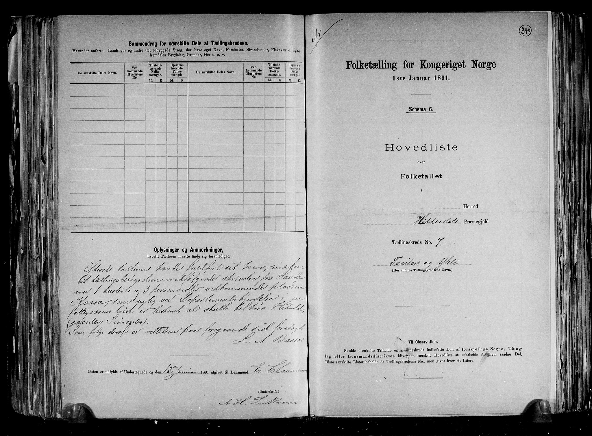 RA, 1891 census for 0823 Heddal, 1891, p. 20