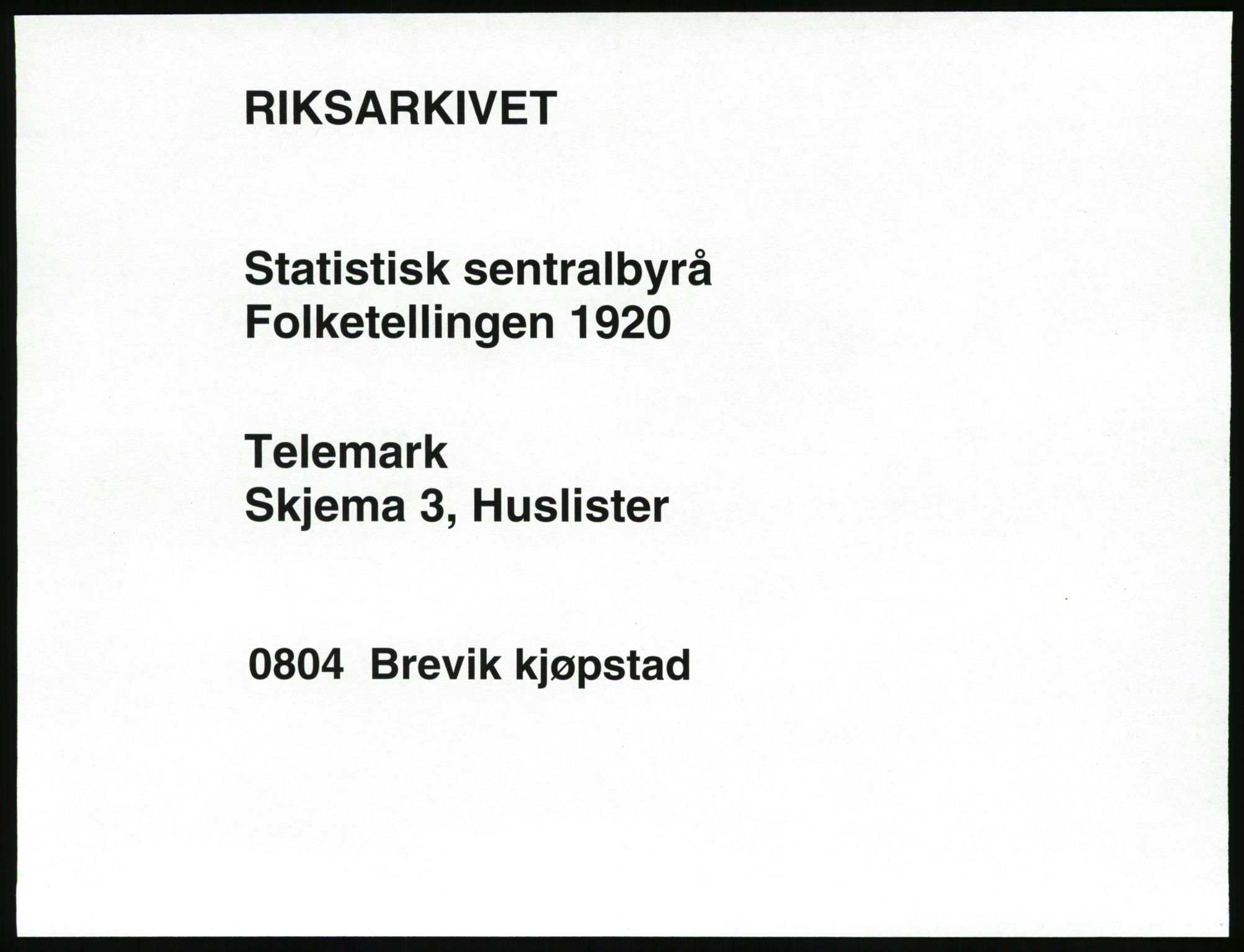 SAKO, 1920 census for Brevik, 1920, p. 18