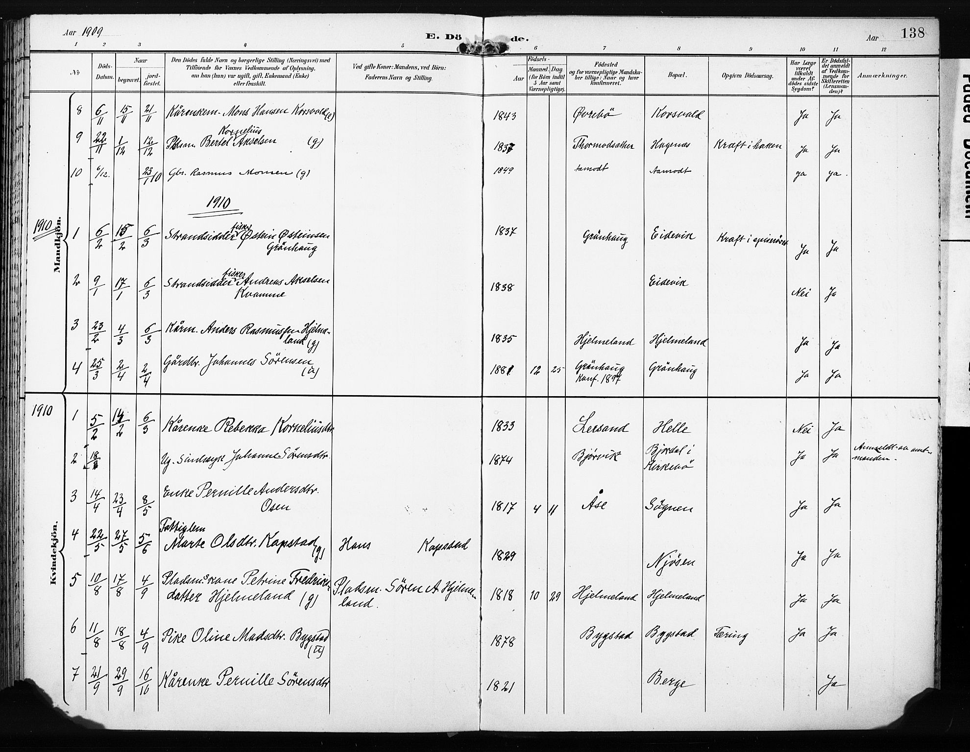 Gaular sokneprestembete, AV/SAB-A-80001/H/Haa: Parish register (official) no. C 2, 1898-1910, p. 138