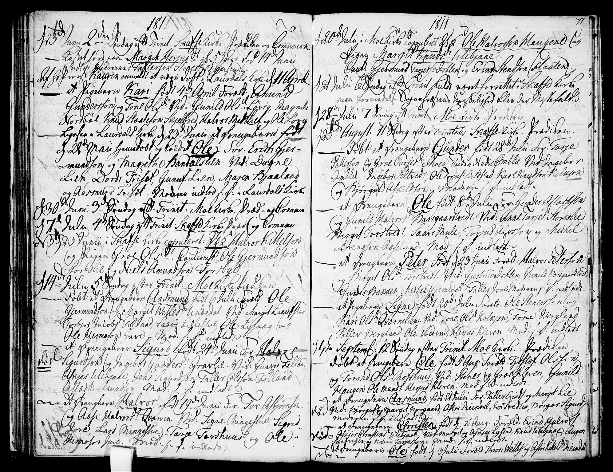 Mo kirkebøker, SAKO/A-286/F/Fa/L0003: Parish register (official) no. I 3, 1800-1814, p. 71