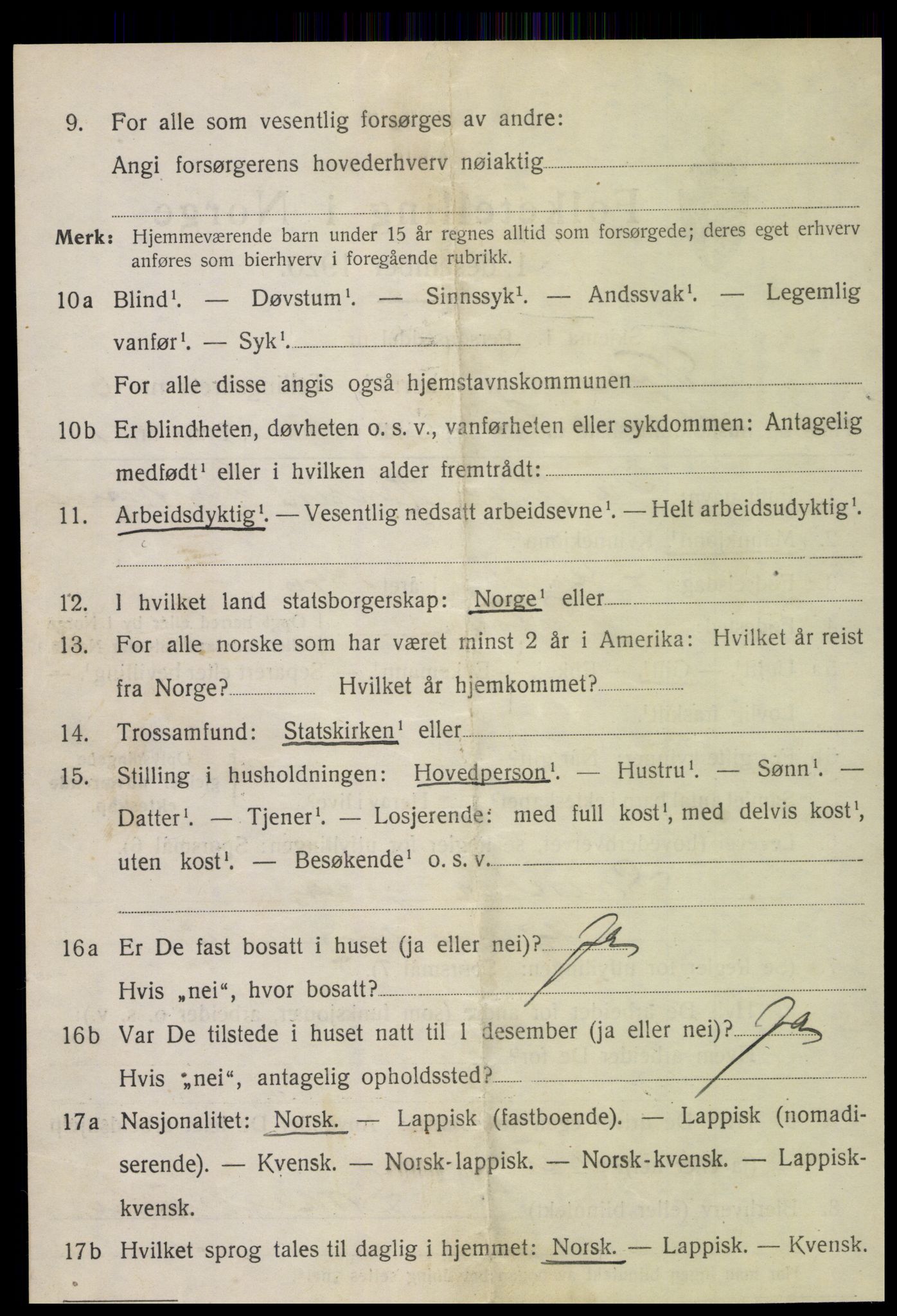 SAT, 1920 census for Vefsn, 1920, p. 4678