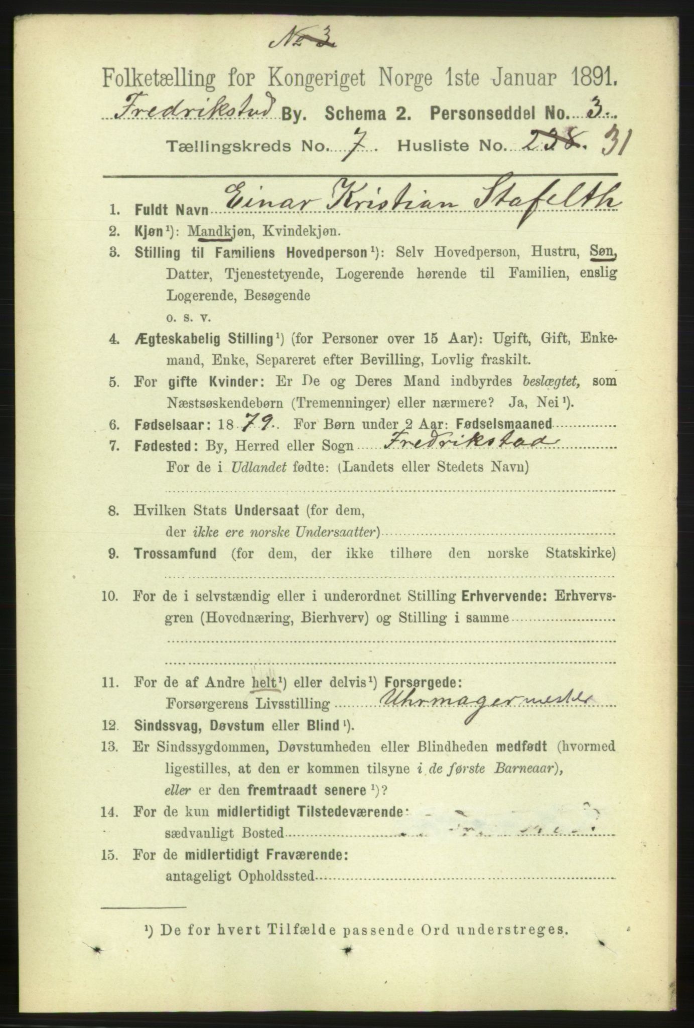 RA, 1891 census for 0103 Fredrikstad, 1891, p. 9016