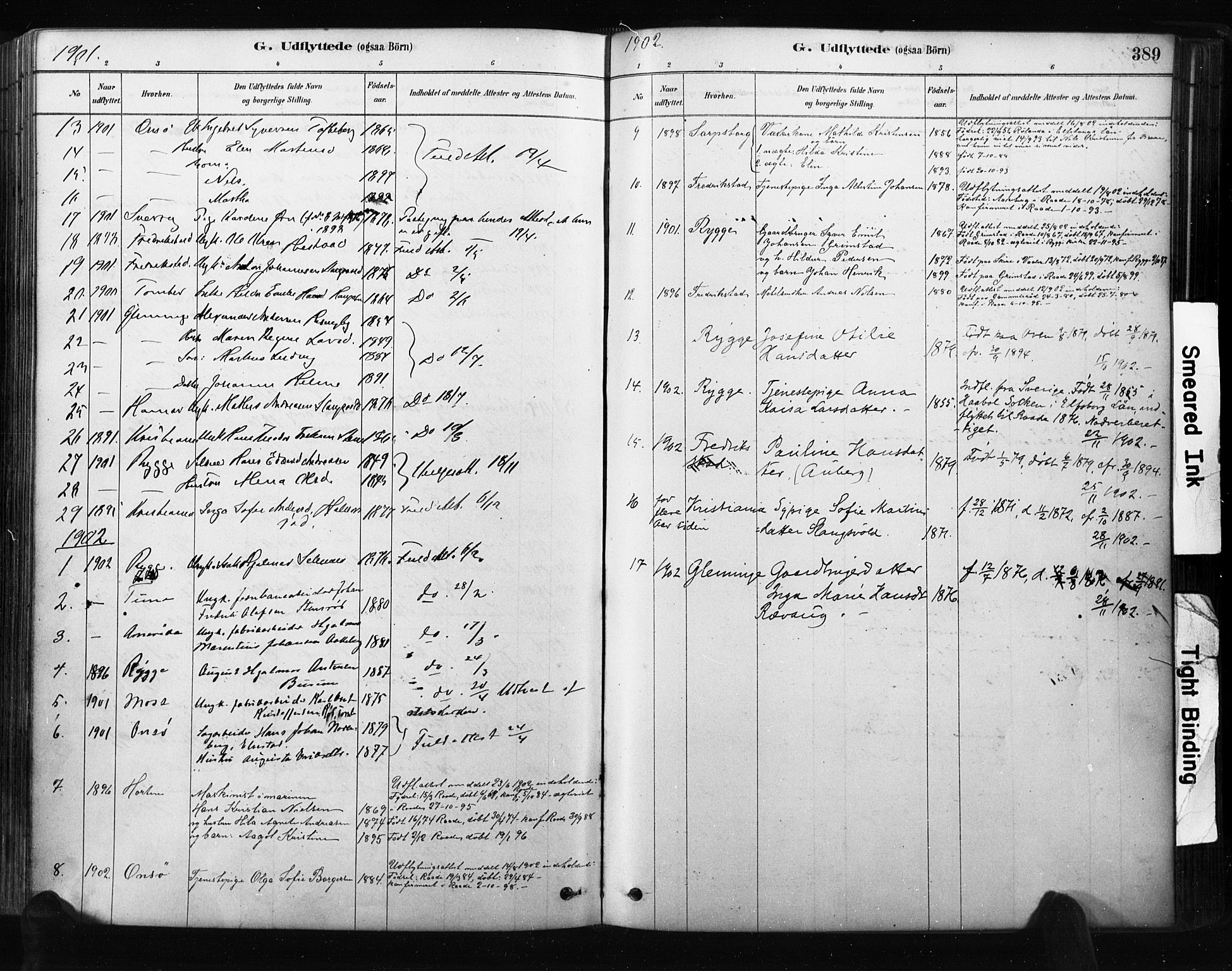 Råde prestekontor kirkebøker, SAO/A-2009/F/Fa/L0007: Parish register (official) no. 7, 1878-1902, p. 389