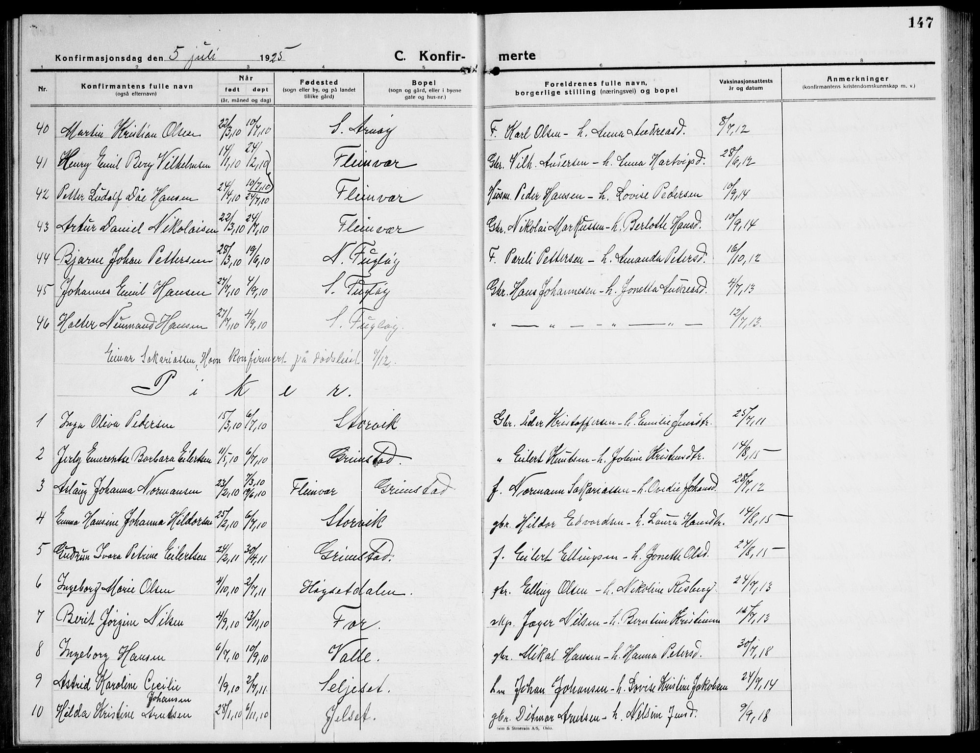 Ministerialprotokoller, klokkerbøker og fødselsregistre - Nordland, SAT/A-1459/805/L0111: Parish register (copy) no. 805C07, 1925-1943, p. 147