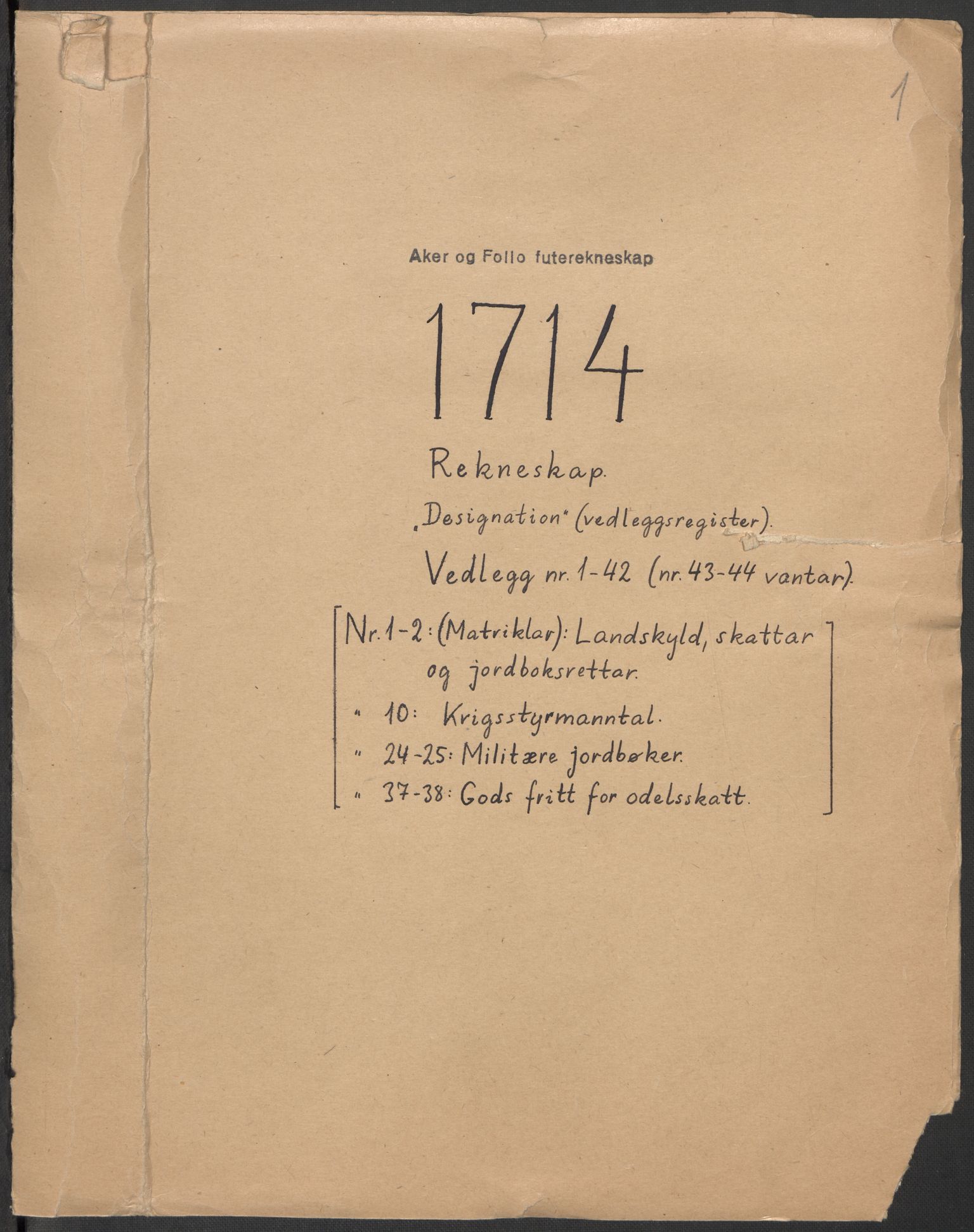 Rentekammeret inntil 1814, Reviderte regnskaper, Fogderegnskap, RA/EA-4092/R10/L0451: Fogderegnskap Aker og Follo, 1713-1714, p. 232